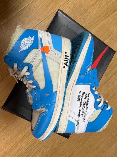 Off-White × Nike Air Jordan 1 High UNC "White/Dark Powder Blue"
