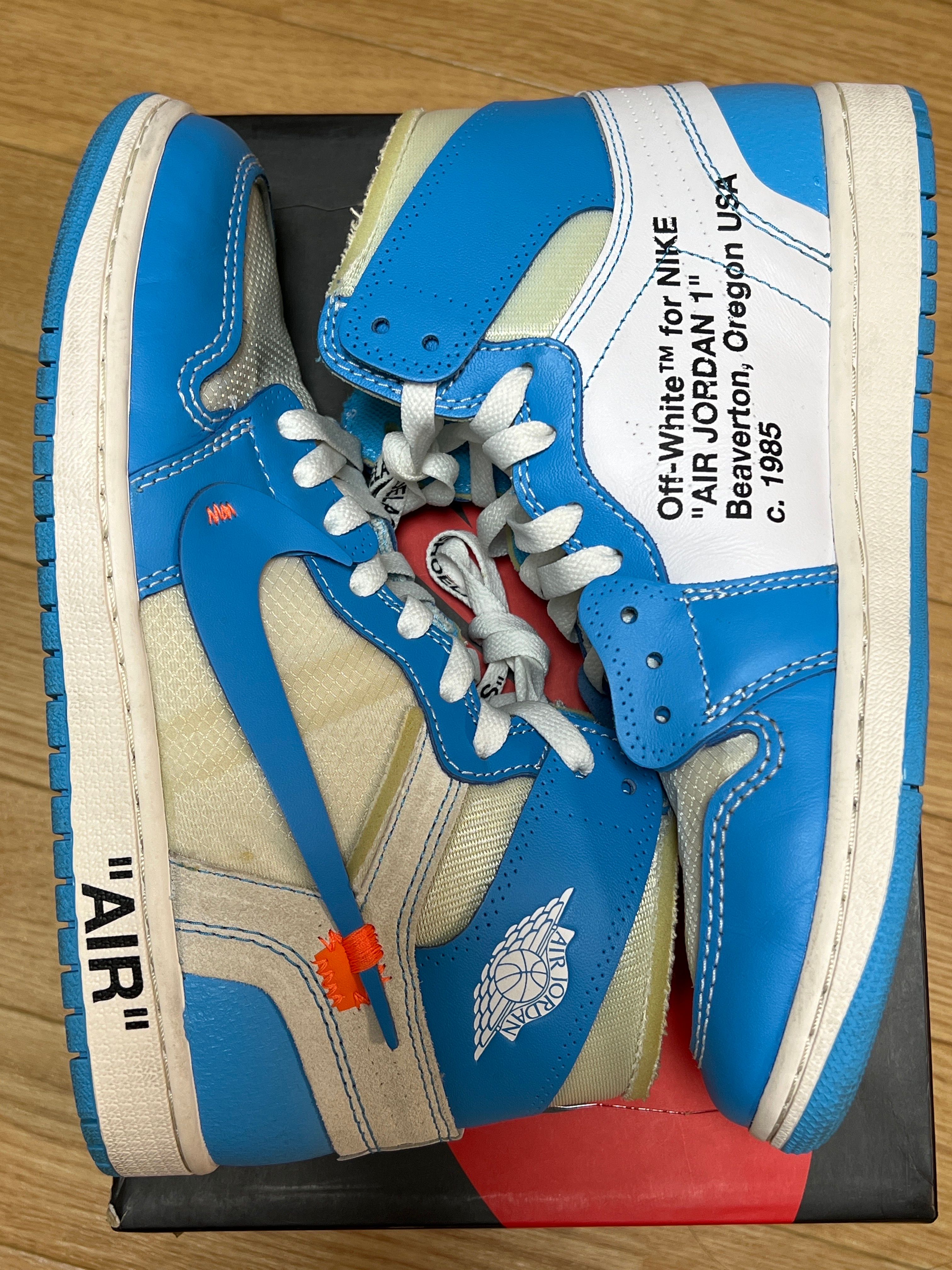 Off-White × Nike Air Jordan 1 High UNC "White/Dark Powder Blue"