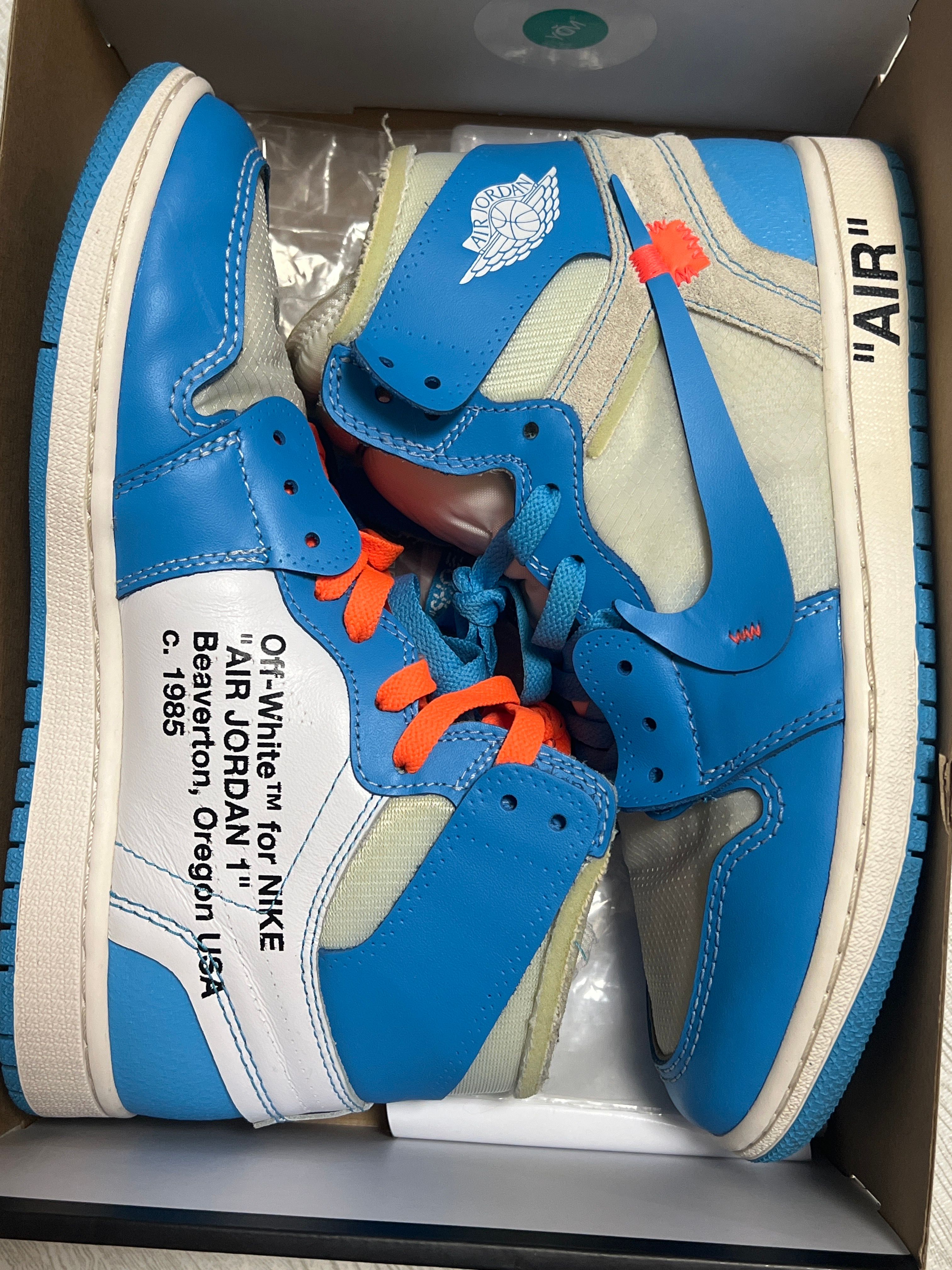 Off-White × Nike Air Jordan 1 High UNC "White/Dark Powder Blue"