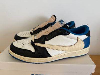 Travis Scott × fragment design × Nike Air Jordan 1 Low OG SP "Military Blue"