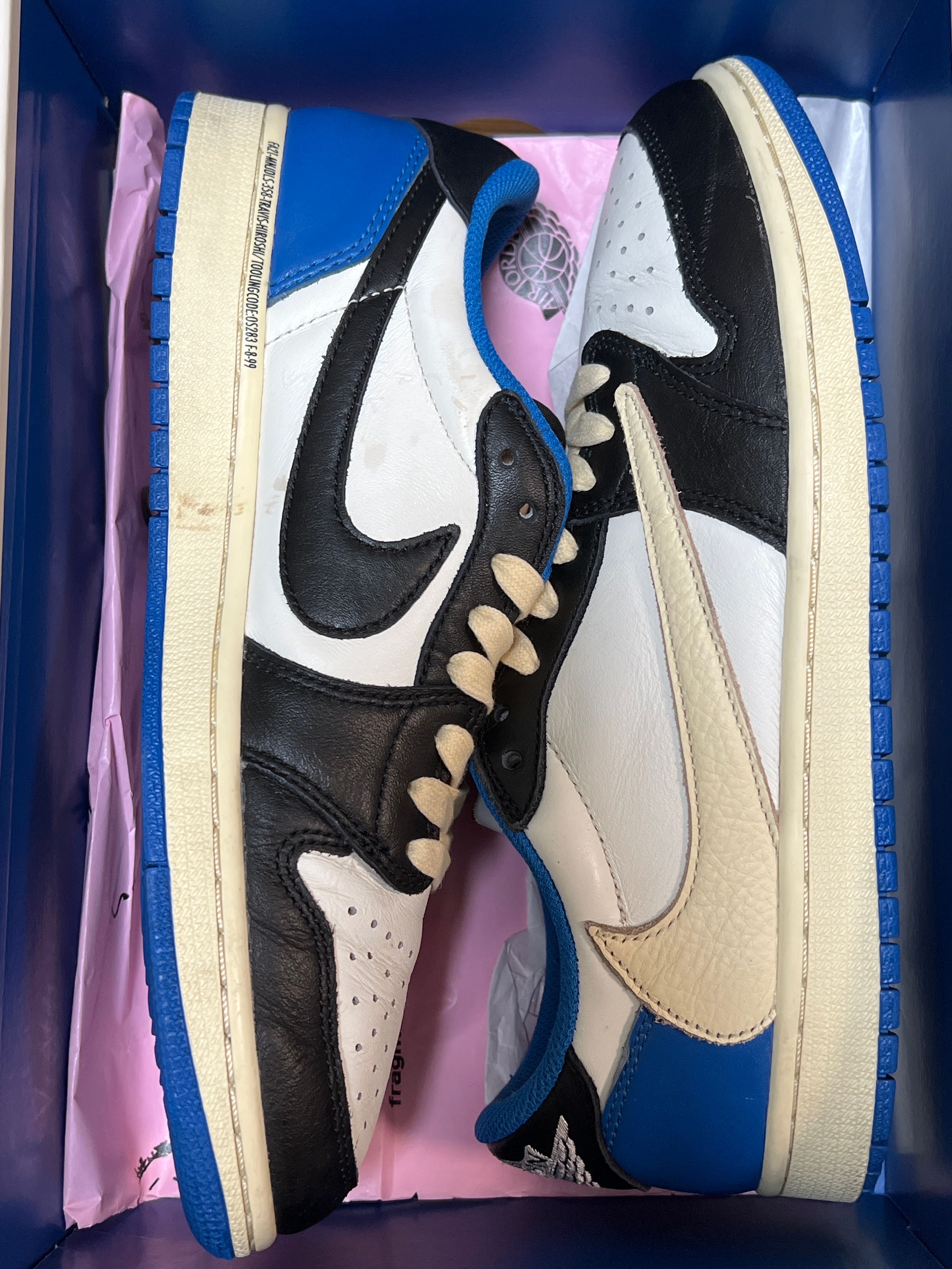 Travis Scott × fragment design × Nike Air Jordan 1 Low OG SP "Military Blue"