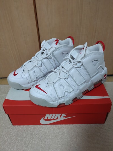 Nike Air More Uptempo 96 "White/Grey Fog/University Red"