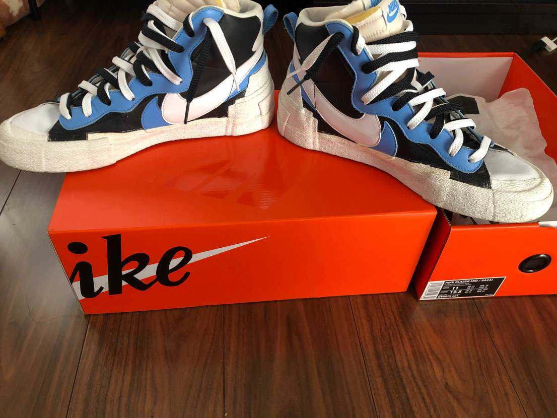 sacai × NIKE BLAZER MID "BLACK / BLUE"
