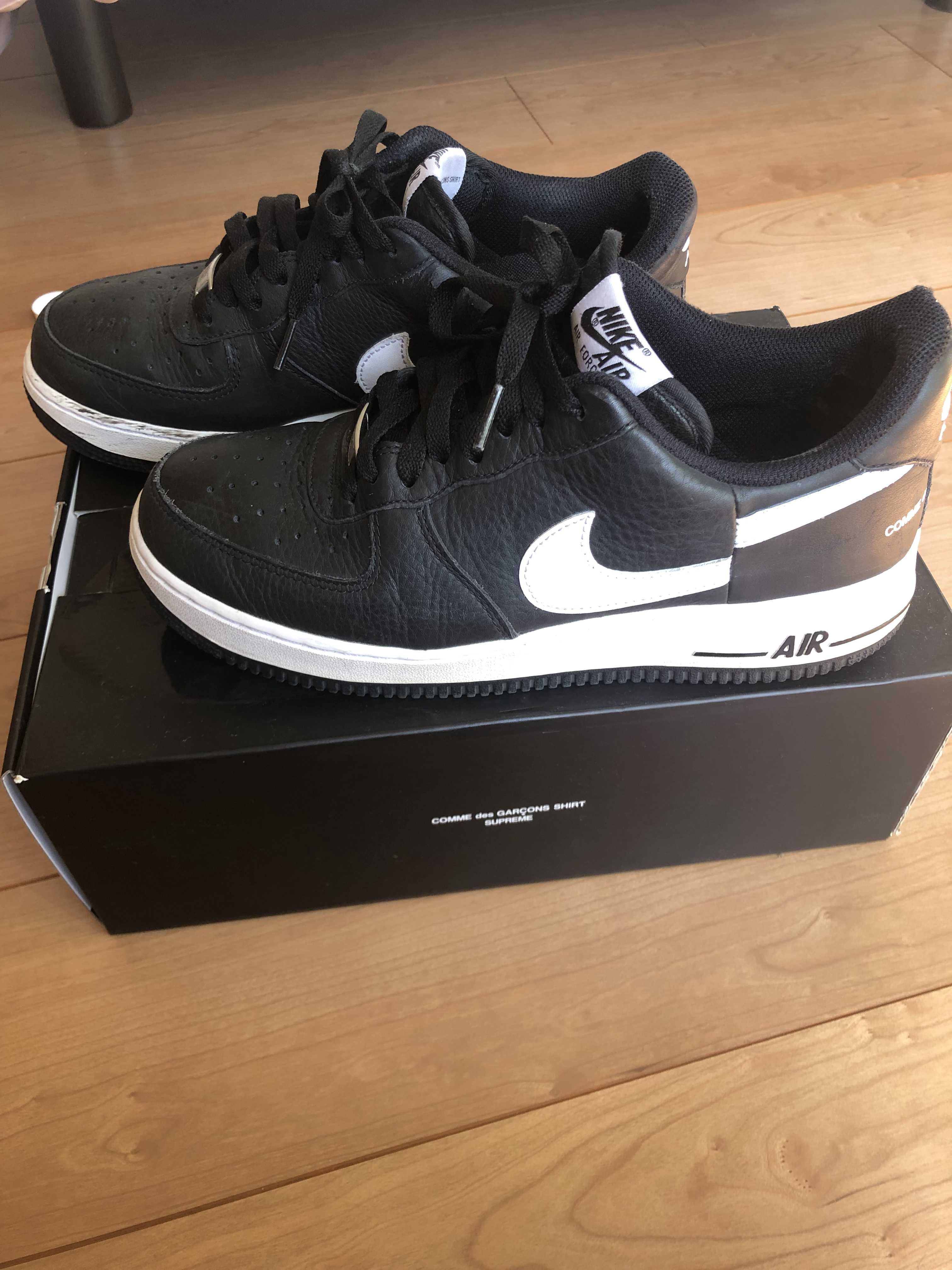 Supreme × COMME des GARCONS SHIRT × Nike Air Force 1 Low "Black/White" (2018)