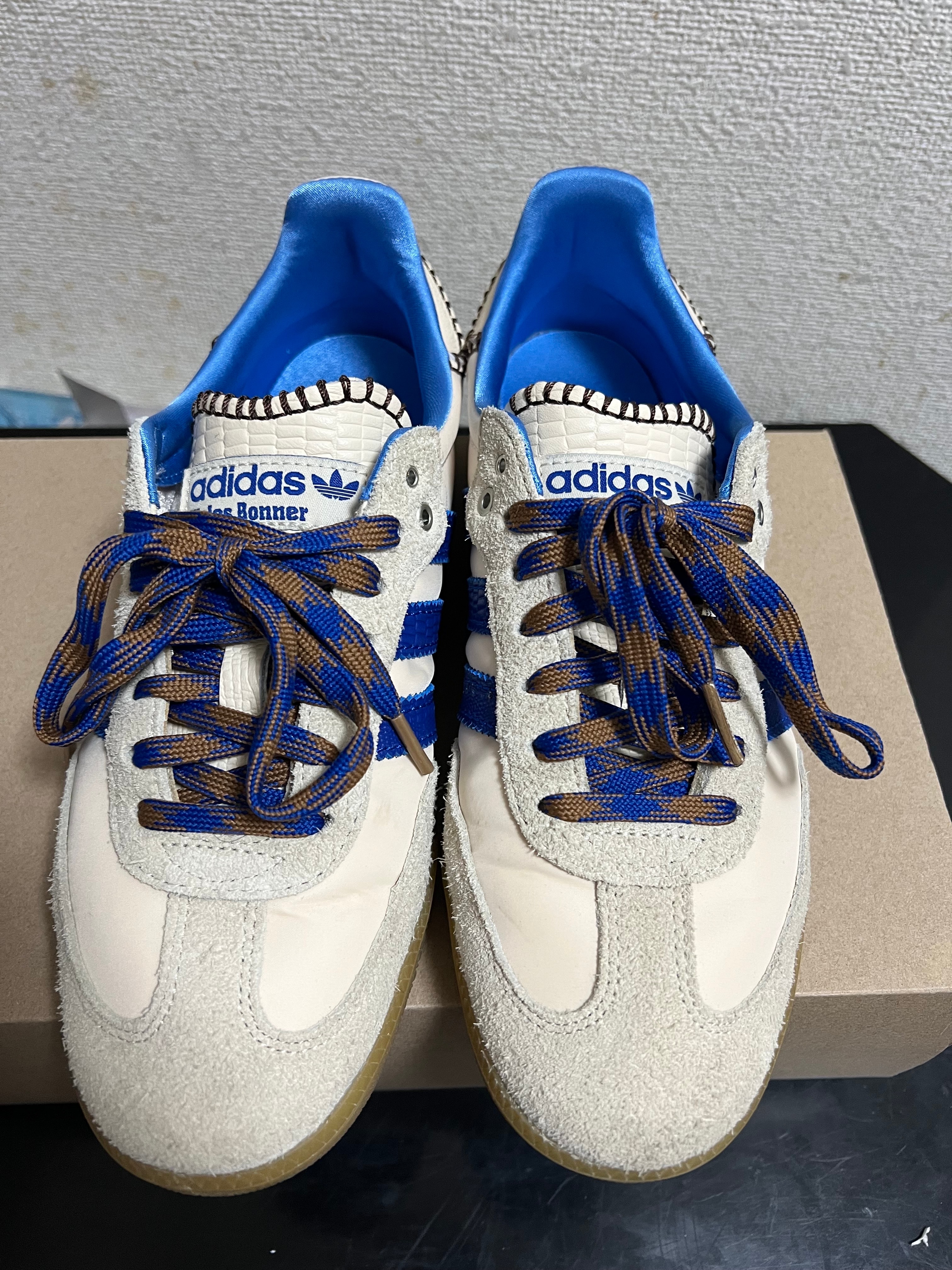 Wales Bonner × adidas Nylon Samba "Wonder Clay/Team Royal Blue/Wonder White"