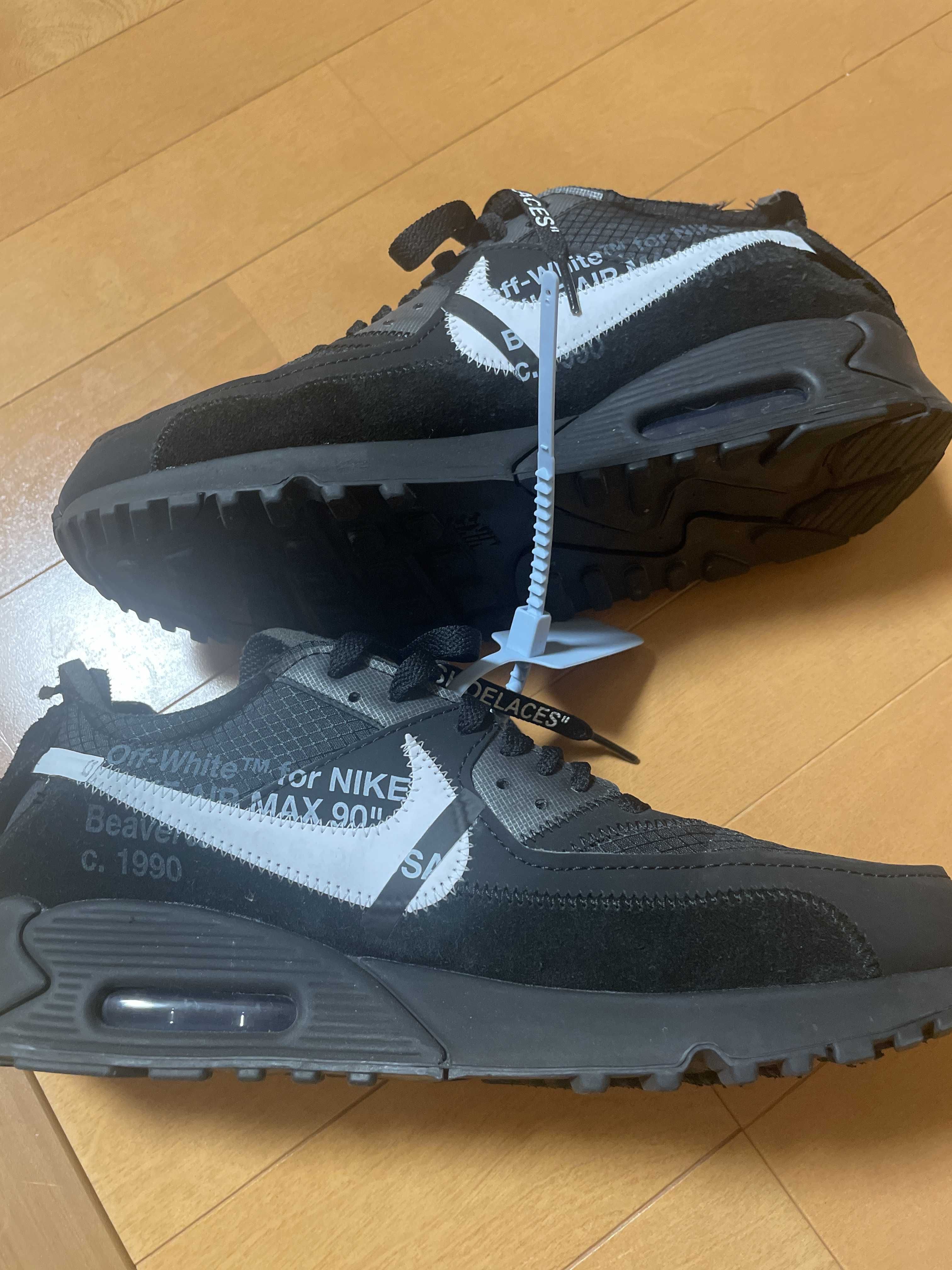 Off-White × Nike Air Max 90 "Black/Black-Cone-White"