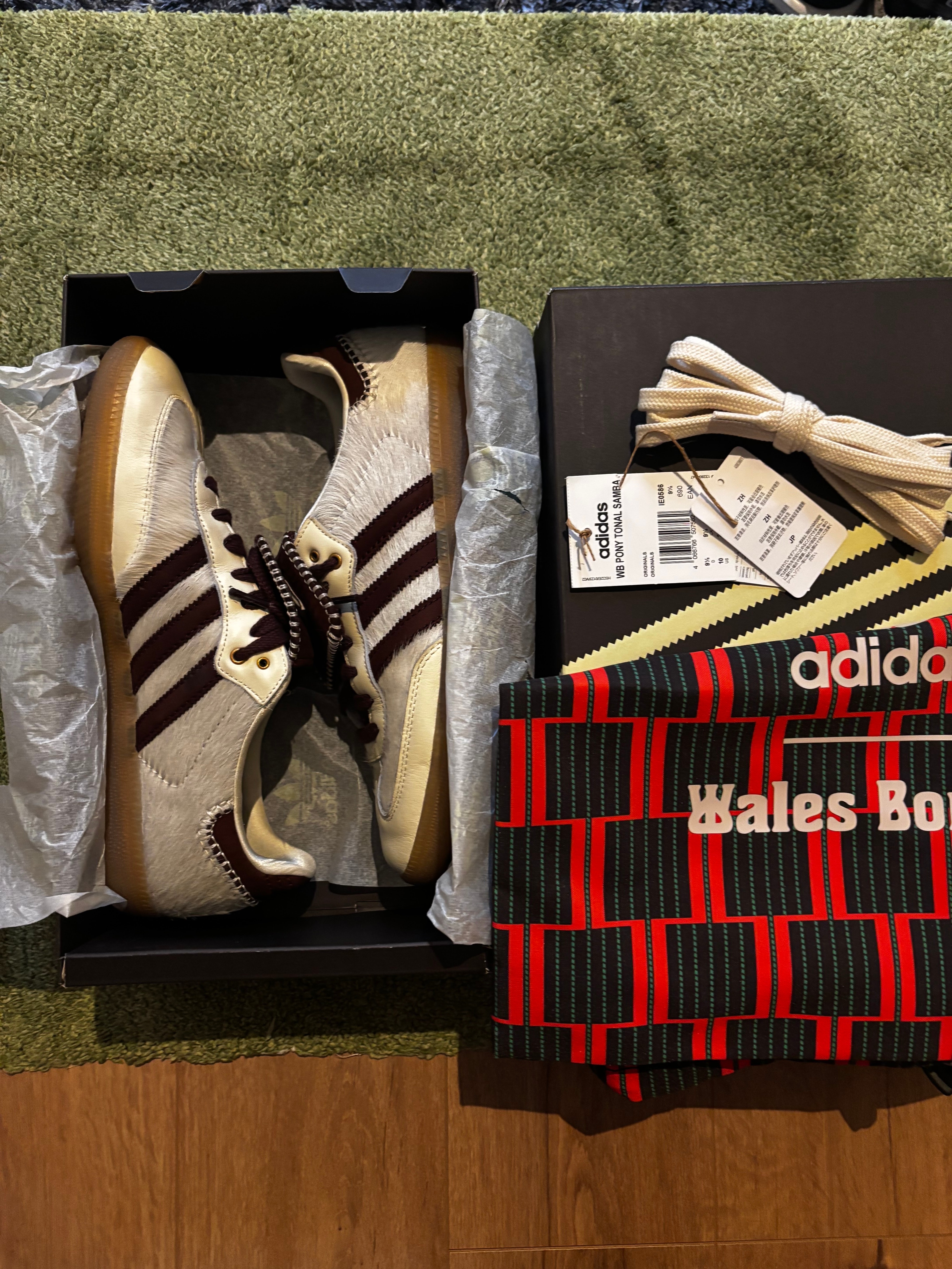 Wales Bonner × adidas Samba Pony Tonal Low "Cream White/Mystery Brown"