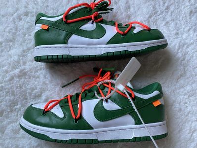 Off-White × Nike Dunk Low "White/Pine Green"