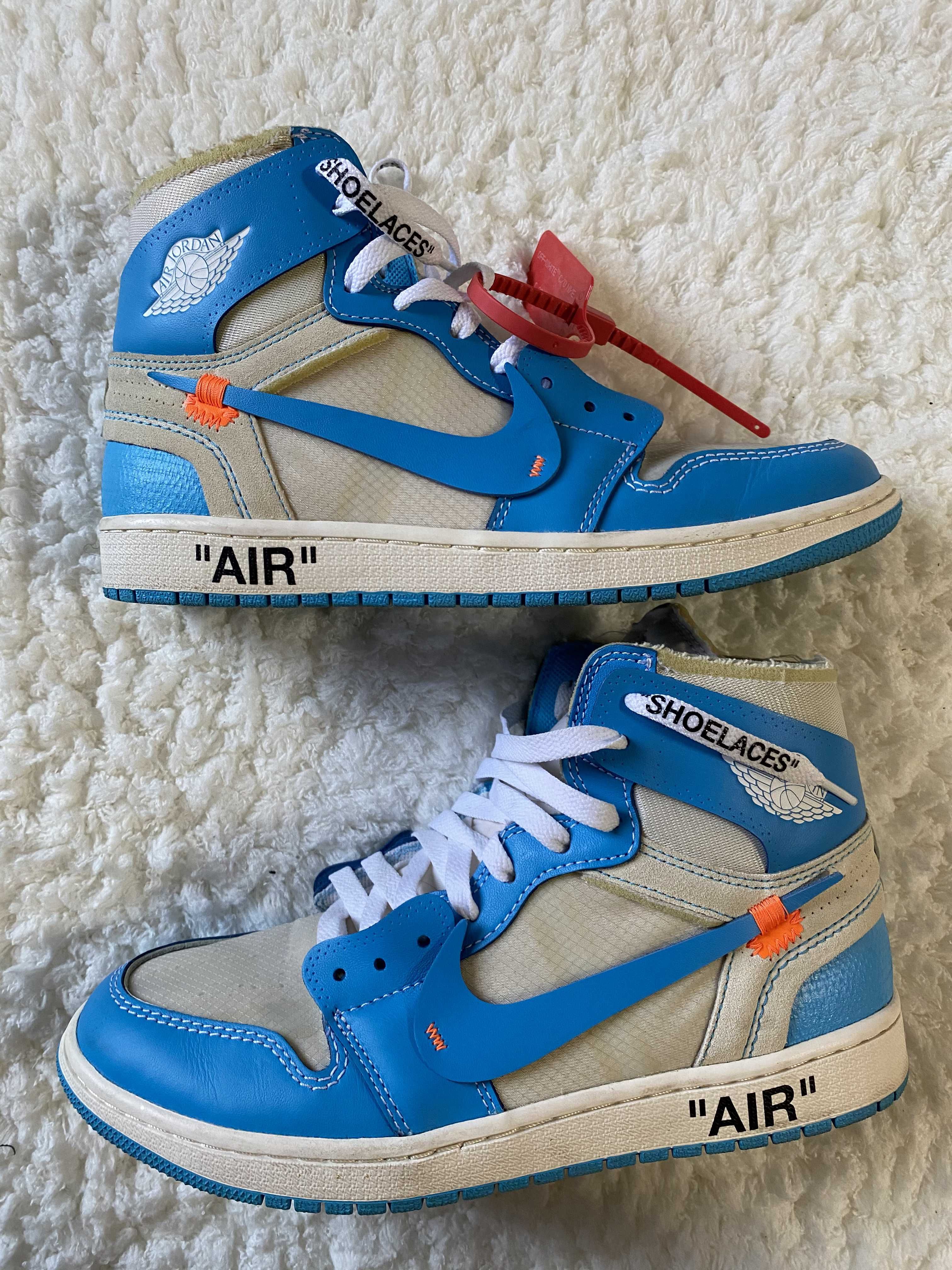 Off-White × Nike Air Jordan 1 High UNC "White/Dark Powder Blue"