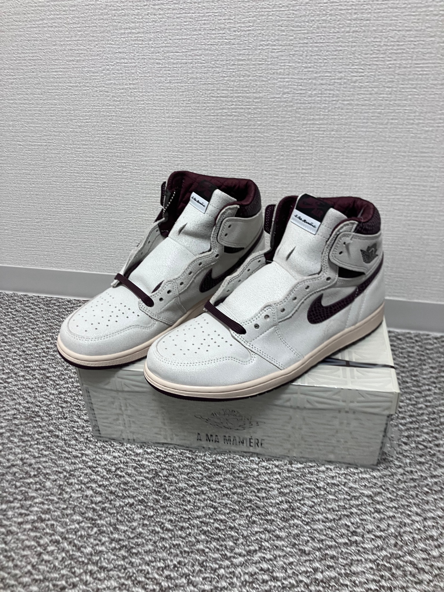 A Ma Maniere × Nike Air Jordan 1 Retro High OG "Sail and Burgundy"