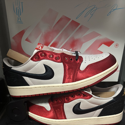 Trophy Room × Nike Air Jordan 1 Low OG "Sail and Varsity Red"