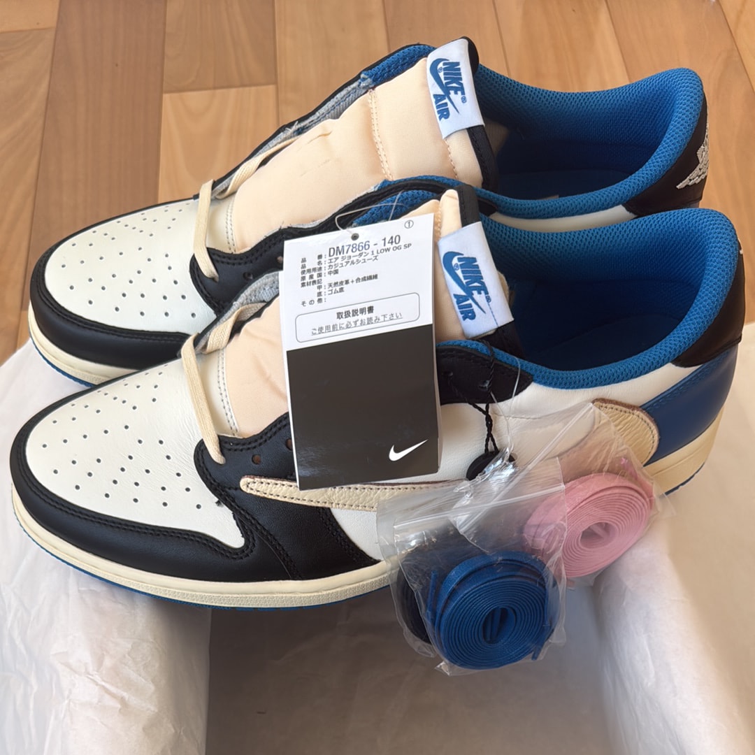 Travis Scott × fragment design × Nike Air Jordan 1 Low OG SP "Military Blue"