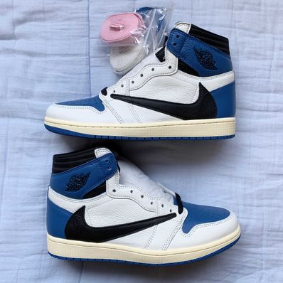 Travis Scott × fragment design × Nike Air Jordan 1 Retro High OG SP "Military Blue"