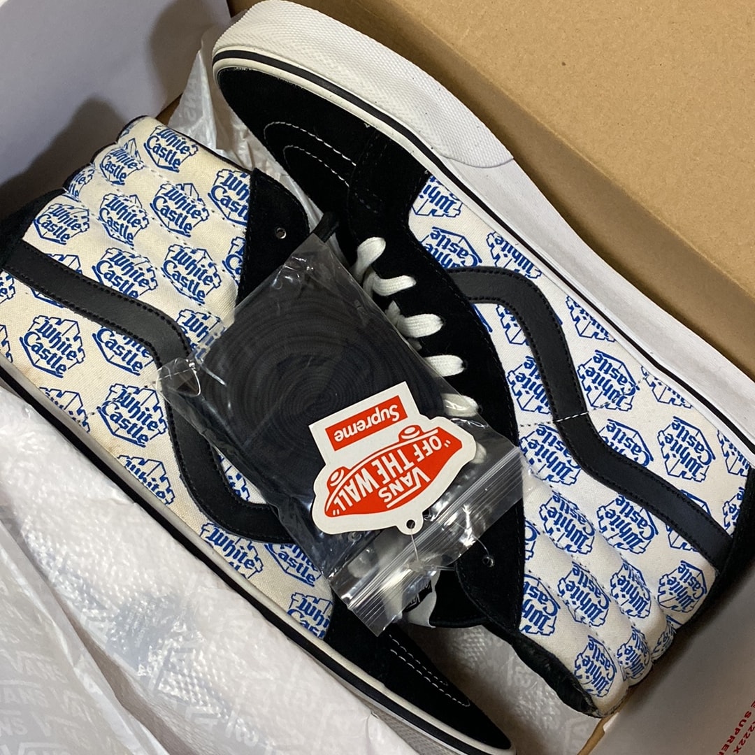 White Castle × Supreme × Vans SK8-Hi "White/Black"