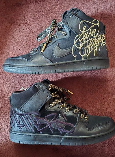 Faust × Nike SB Dunk High "Black and Metallic Gold"