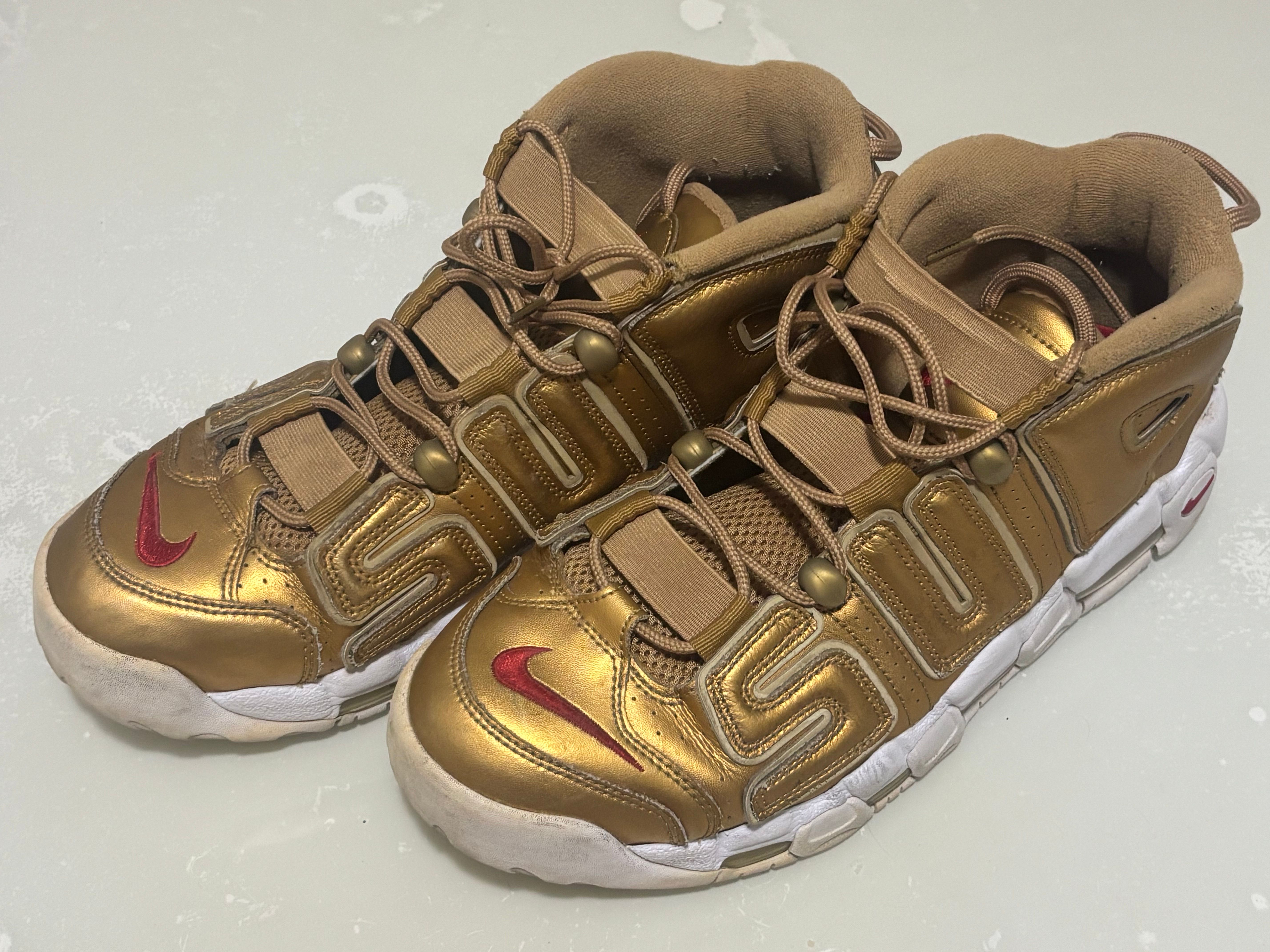 Supreme × Nike Air More Uptempo "Metallic Gold"