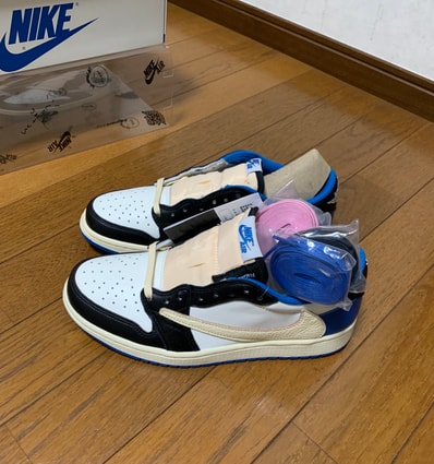 Travis Scott × fragment design × Nike Air Jordan 1 Low OG SP "Military Blue"