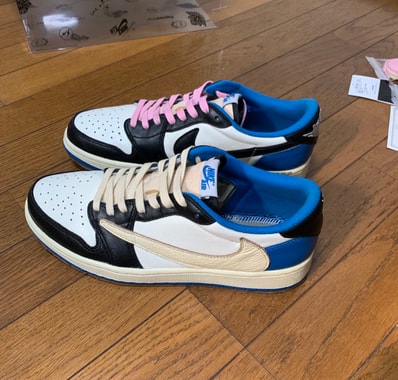 Travis Scott × fragment design × Nike Air Jordan 1 Low OG SP "Military Blue"