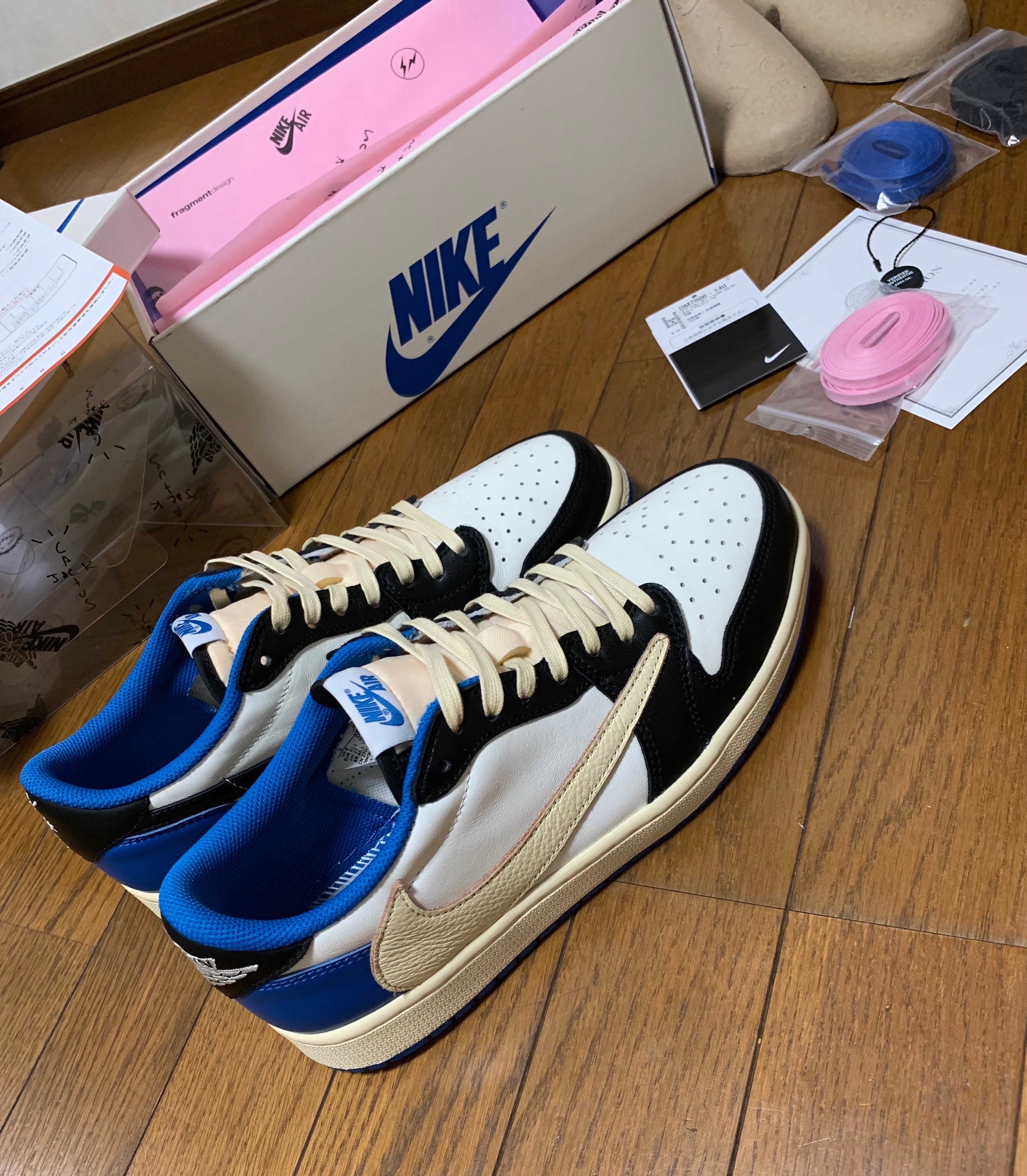 Travis Scott × fragment design × Nike Air Jordan 1 Low OG SP "Military Blue"