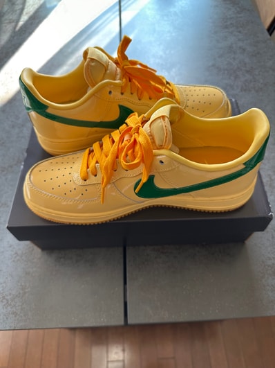 Nike Air Force 1 Low Patent Leather "Topaz Gold/Light Laser Orange"