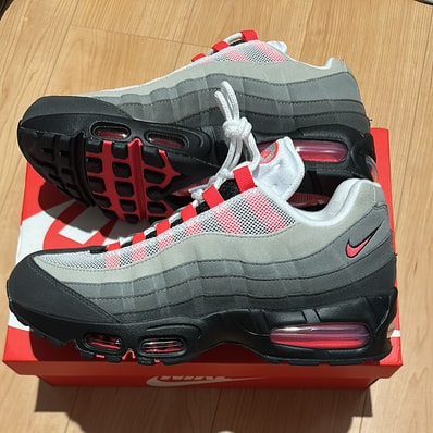 Nike Air Max 95 OG Big Bubble "Medium Ash/Solar Red"