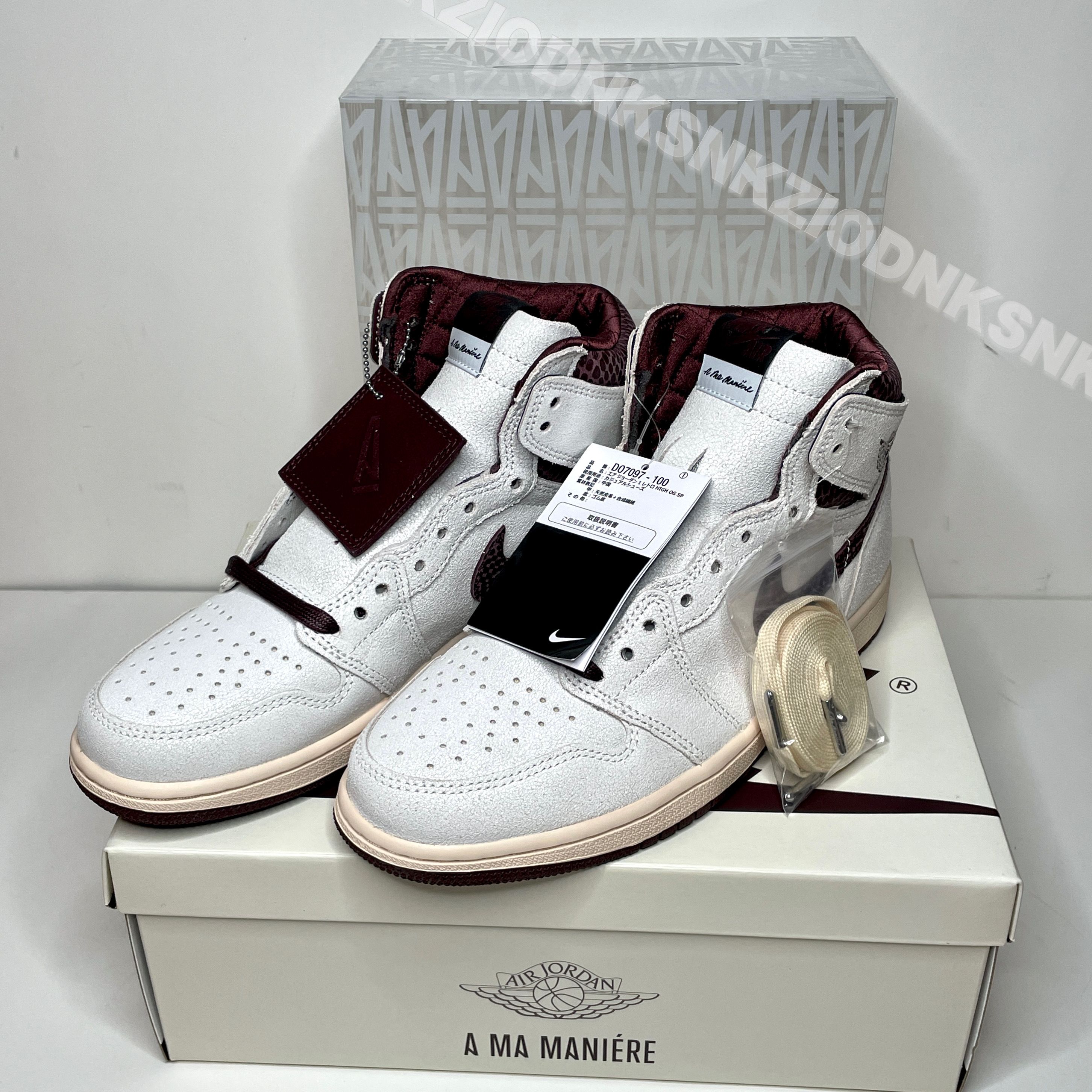 A Ma Maniere × Nike Air Jordan 1 Retro High OG "Sail and Burgundy"