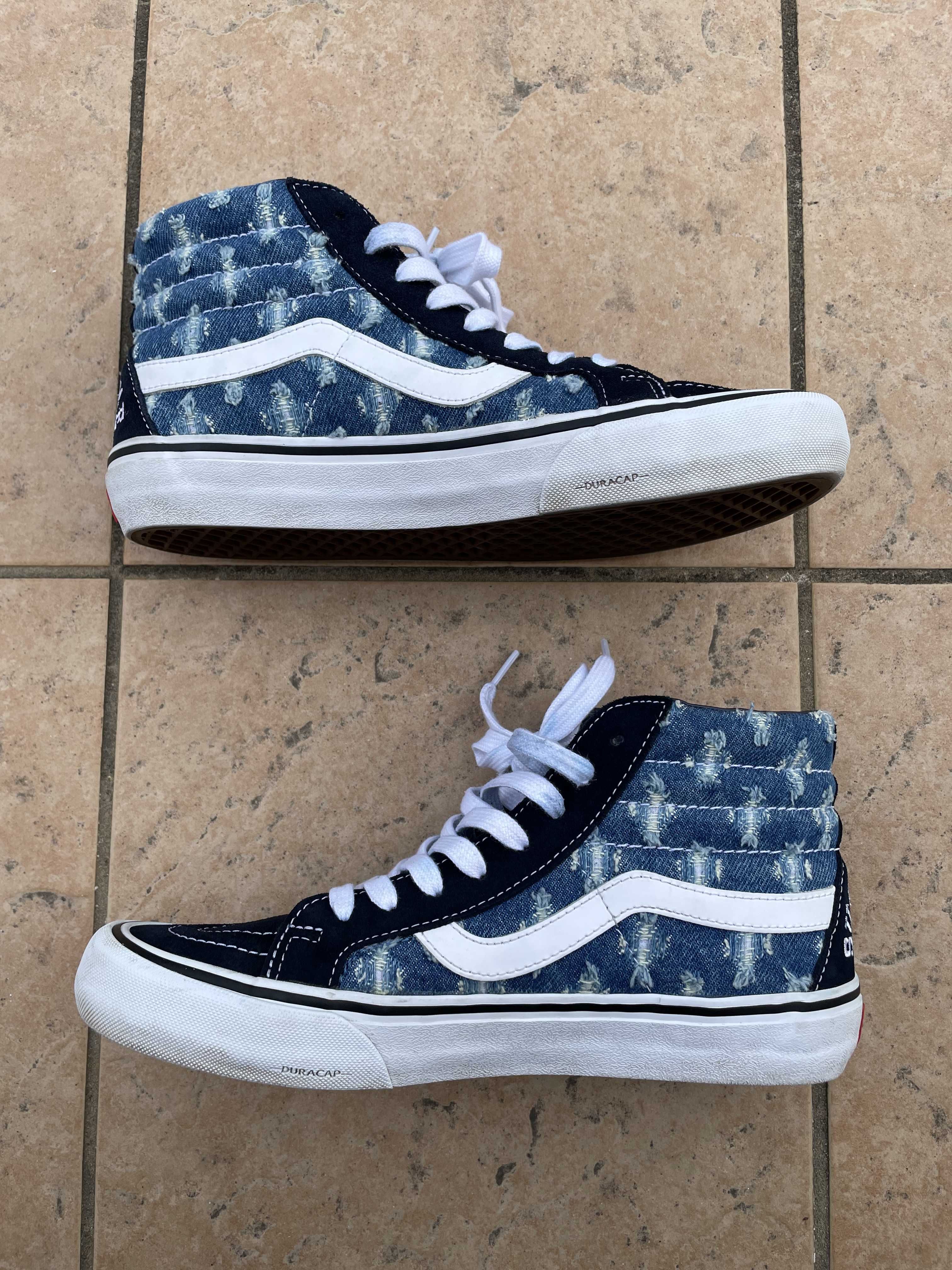 Supreme × Vans Sk8-Hi Hole Punch Denim "Blue"