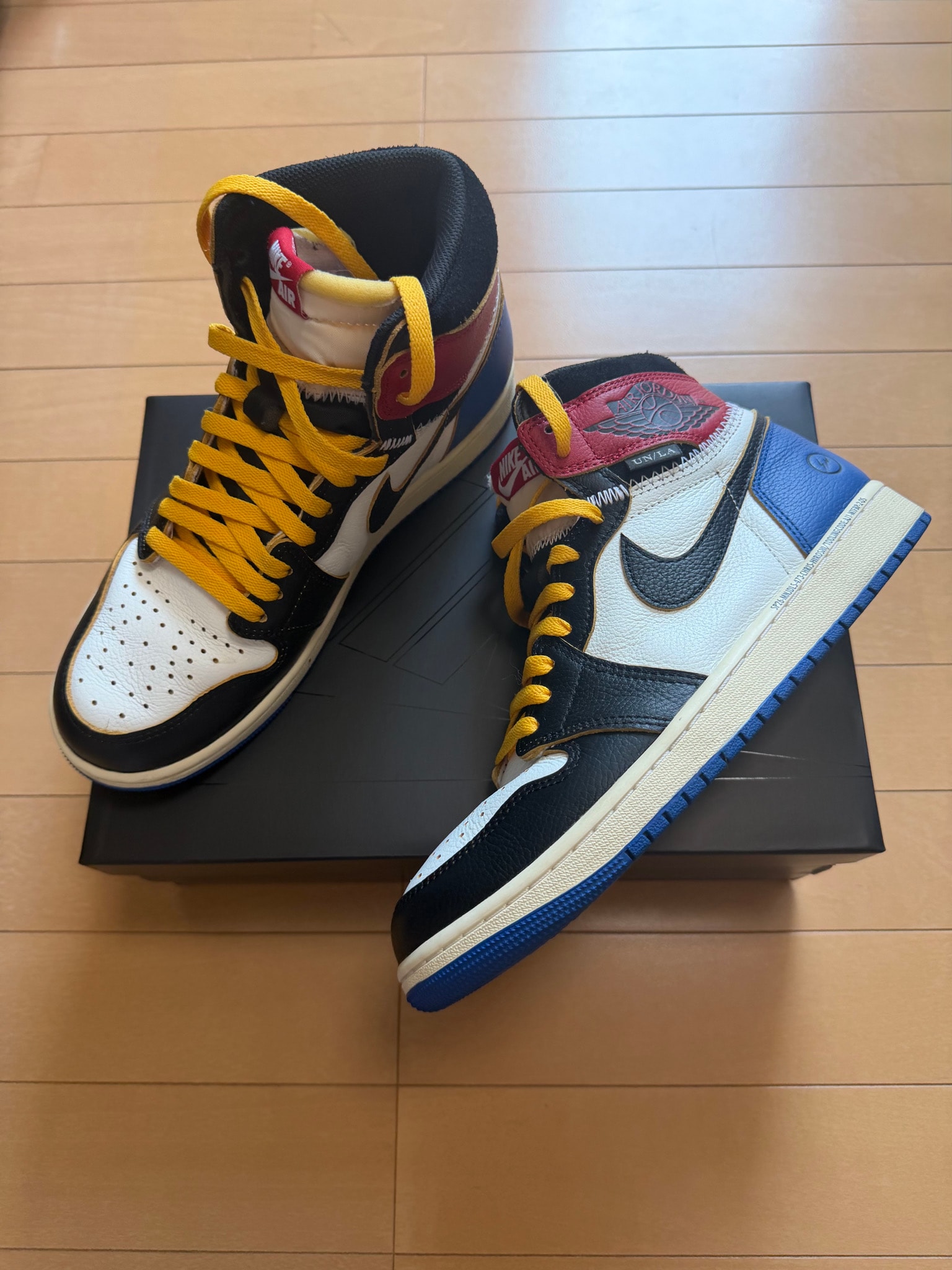 fragment design × UNION × Nike Air Jordan 1 High OG "Black/Varsity Red"