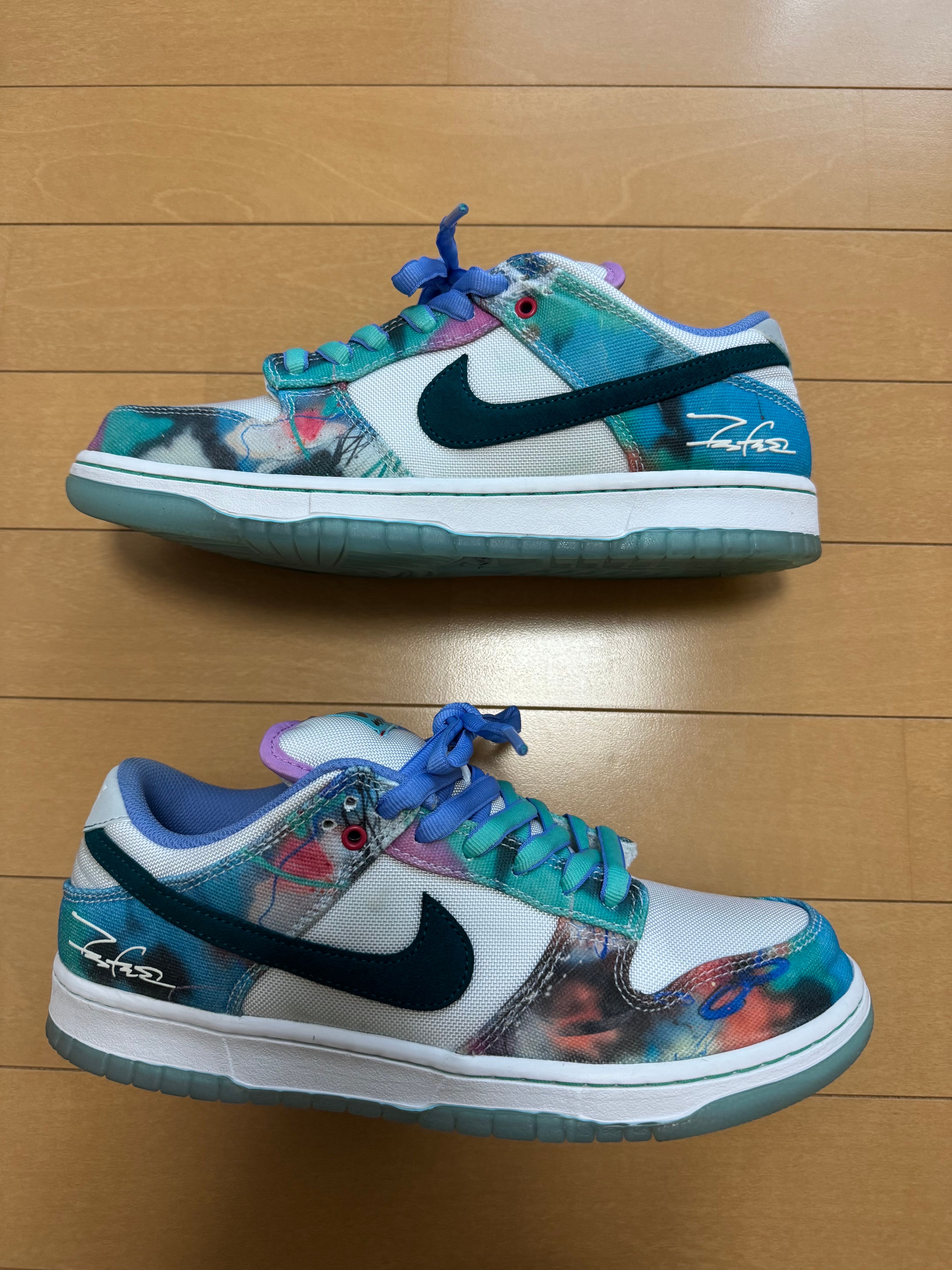 Futura × Nike SB Dunk Low "White and Geode Teal"