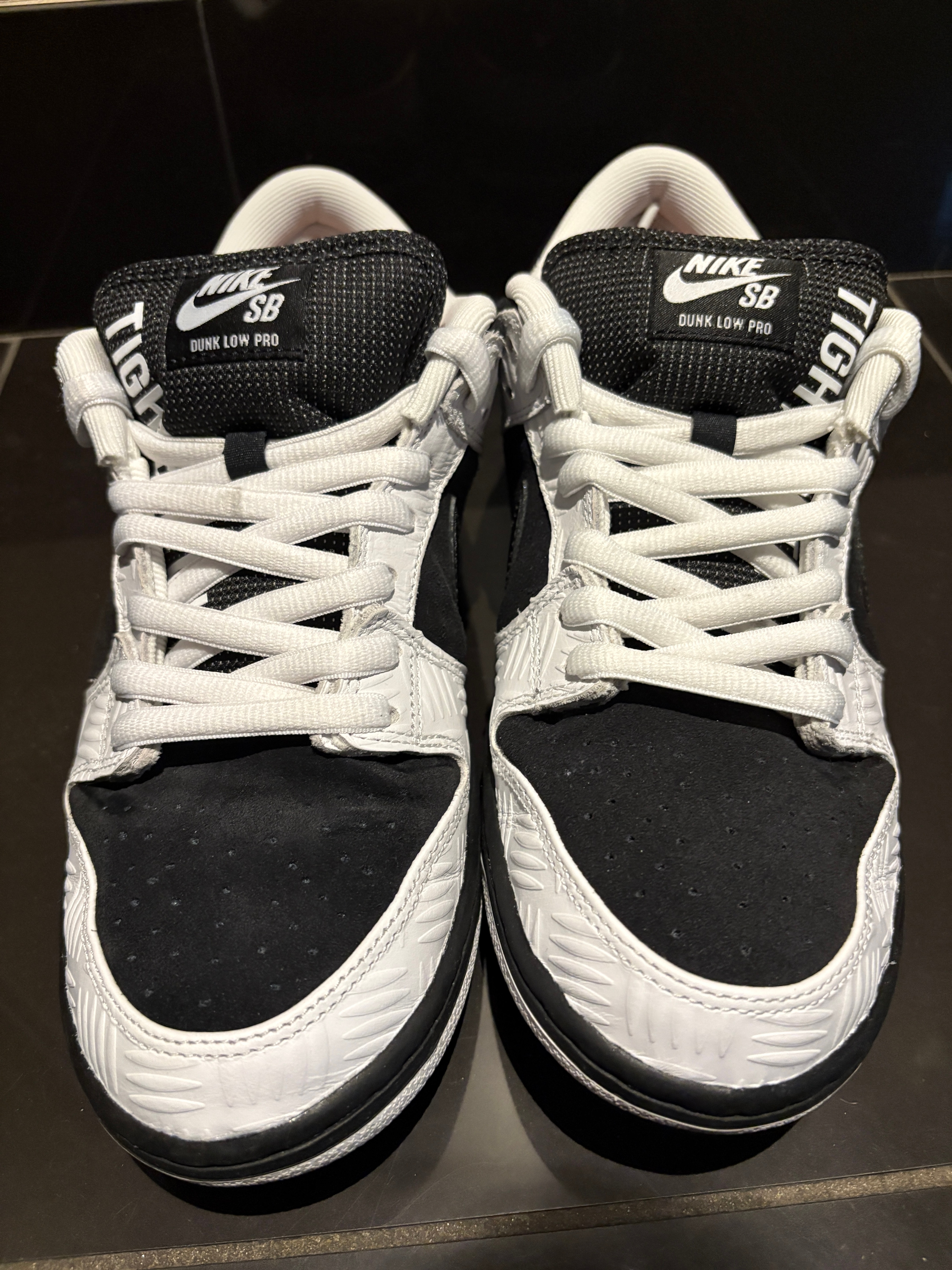 TIGHTBOOTH × Nike SB Dunk Low Pro QS "Black and White"