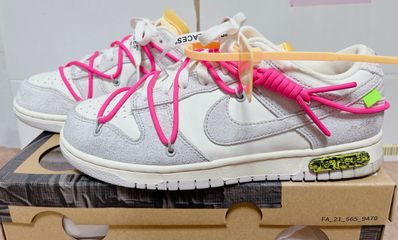 Off-White × Nike Dunk Low "Sail/Neutral Gray/Hyper Pink"