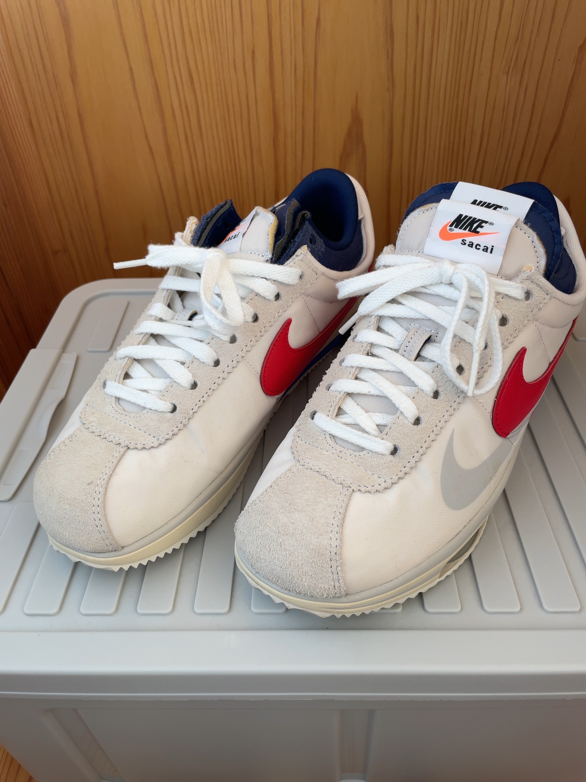 sacai × Nike Zoom Cortez "White and University Red"