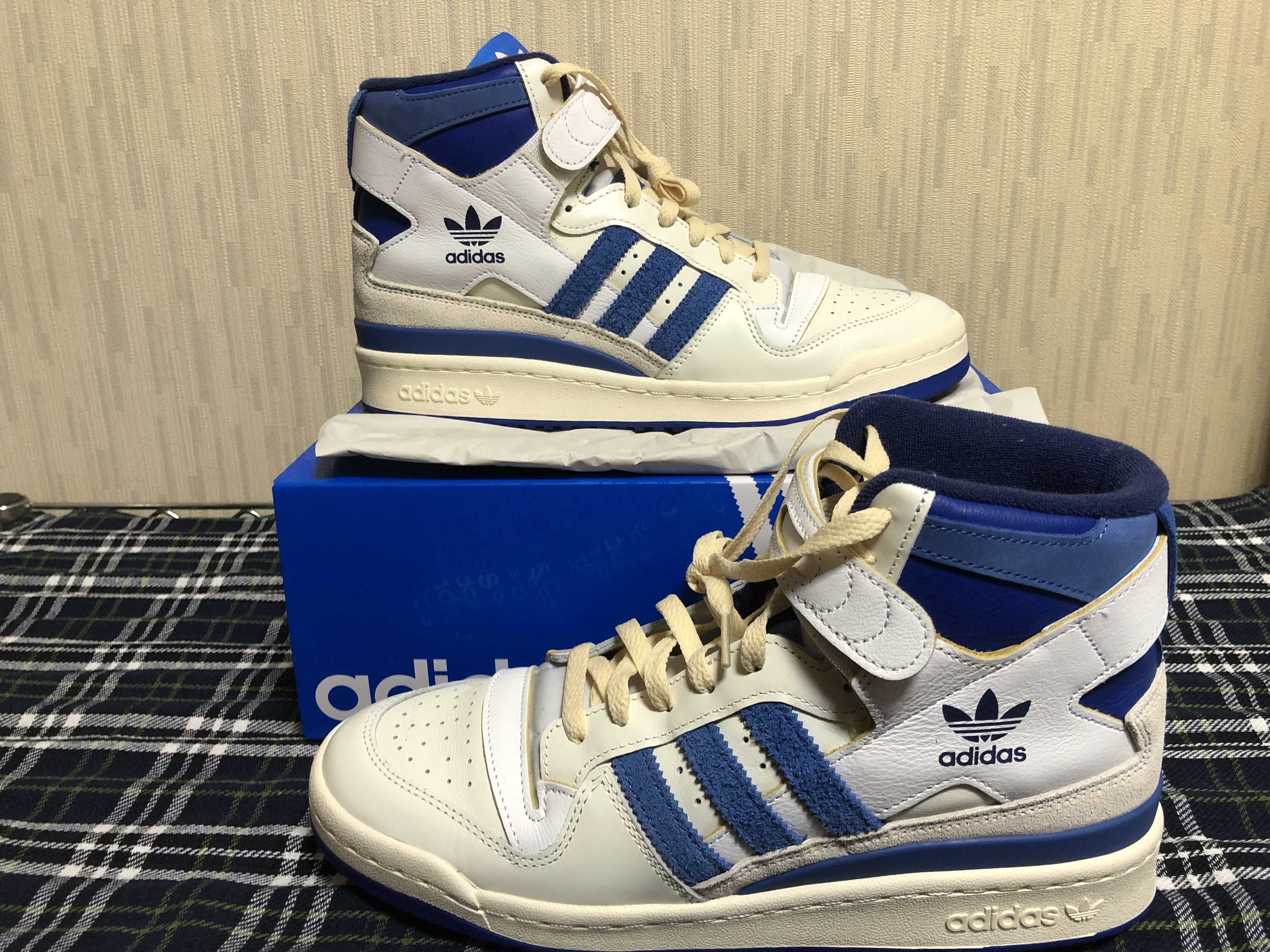 adidas Forum 84 High Blue Thread "Off White-Bright Blue/Footwear White"