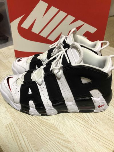 NIKE AIR MORE UPTEMPO "WHITE/BLACK/UNIVERSITY RED"(2020)