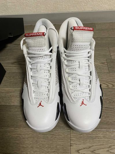 Supreme × Nike Air Jordan 14 Retro "White/University Red"