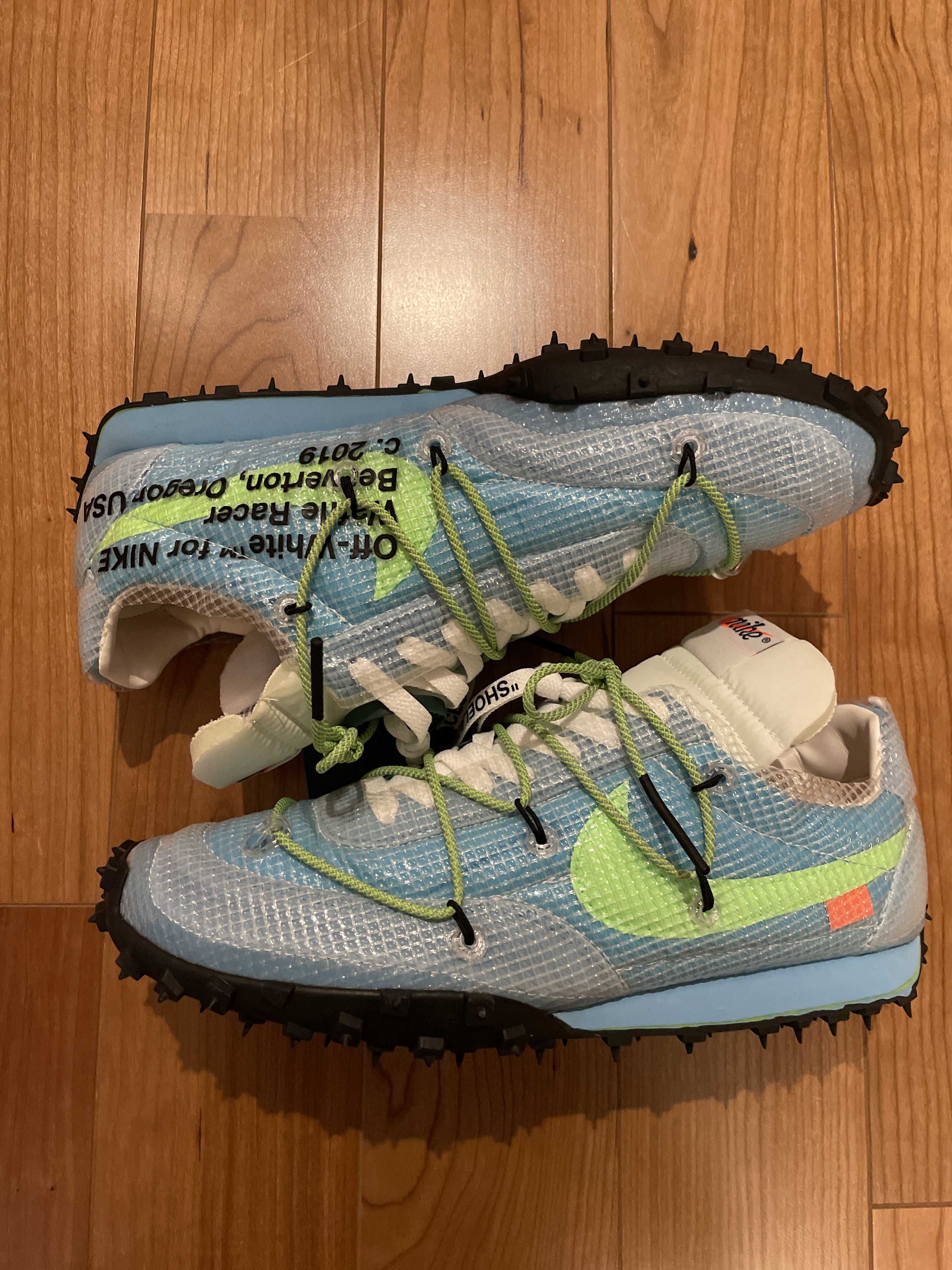 Off-White × Nike Women's Waffle Racer "Vivid Sky"