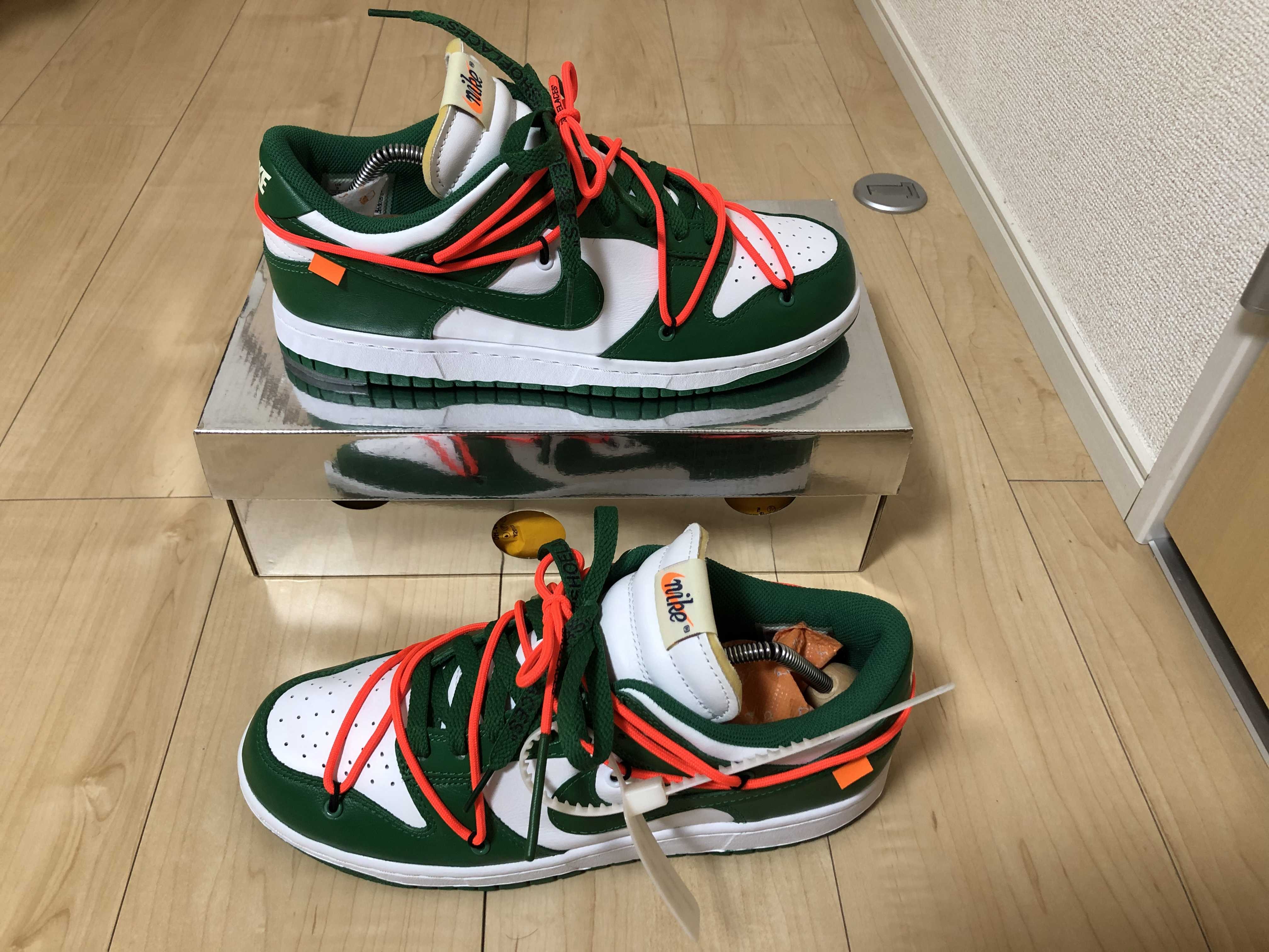Off-White × Nike Dunk Low "White/Pine Green"