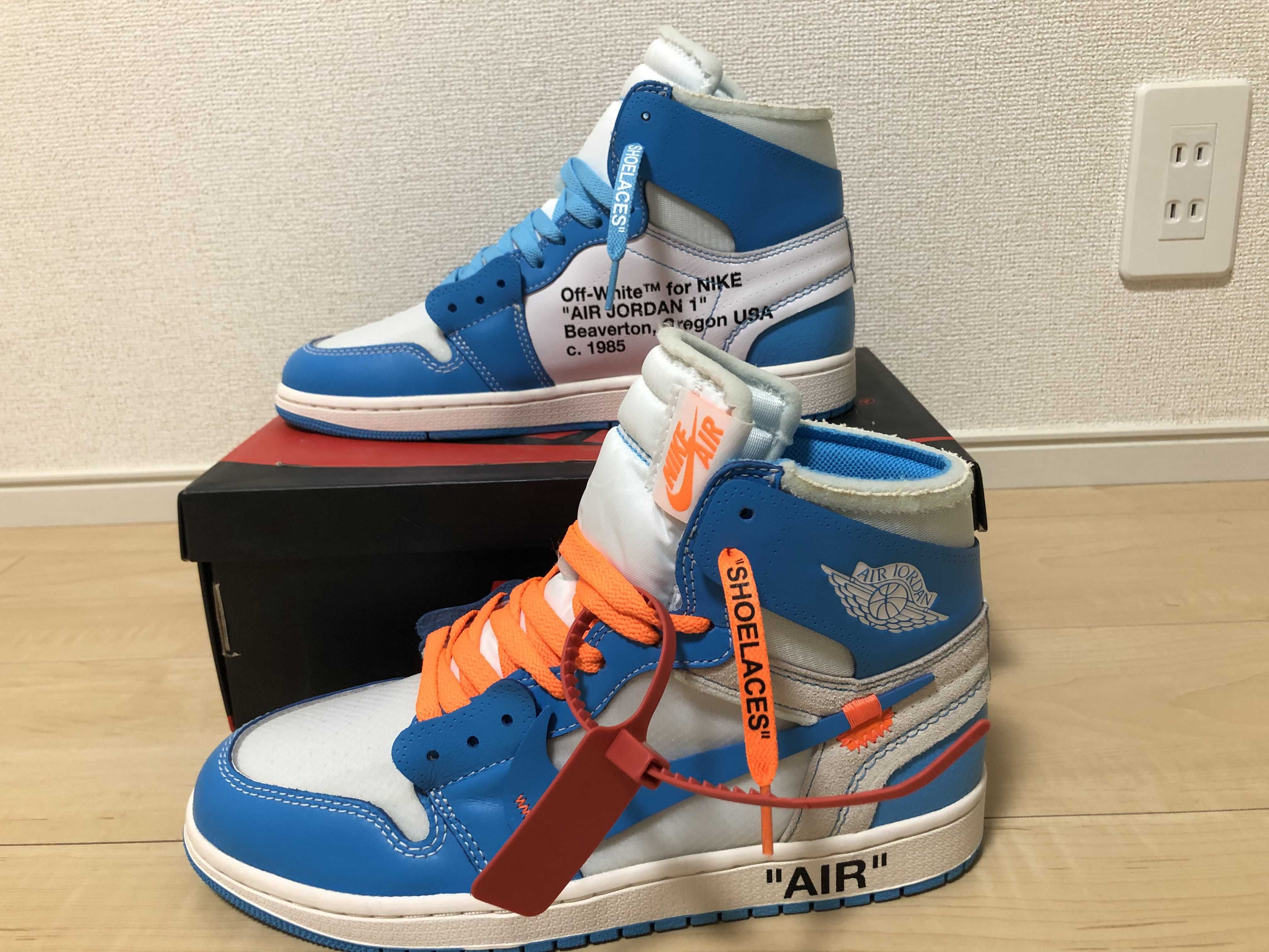 Off-White × Nike Air Jordan 1 High UNC "White/Dark Powder Blue"