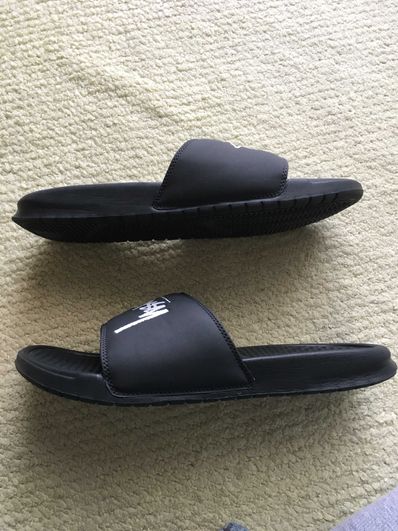 Stussy × Nike Benassi Slide "Off Noir" (CW2787-001)