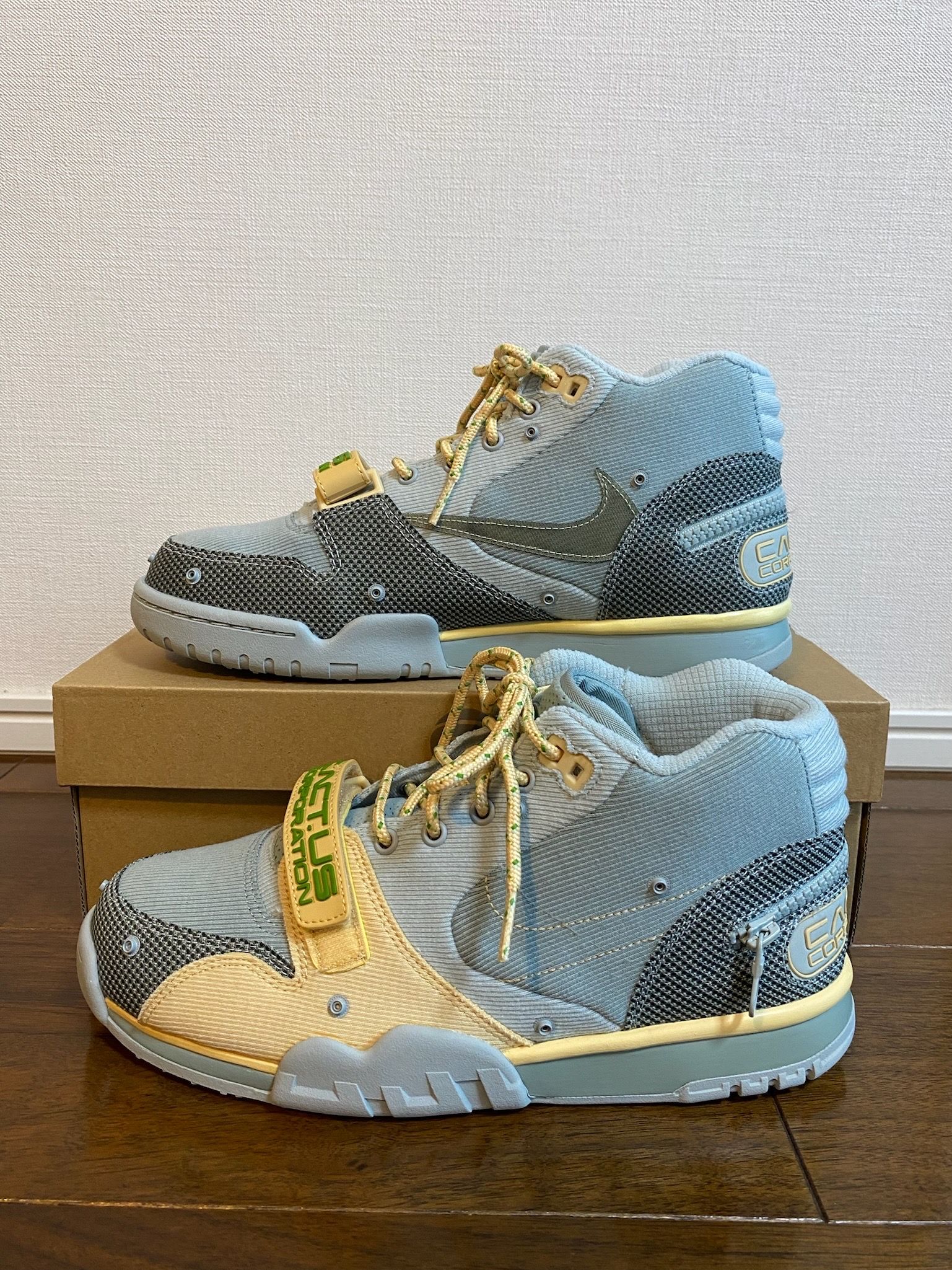 Travis Scott × Nike Air Trainer 1 SP "Grey Haze and Dusty Sage"