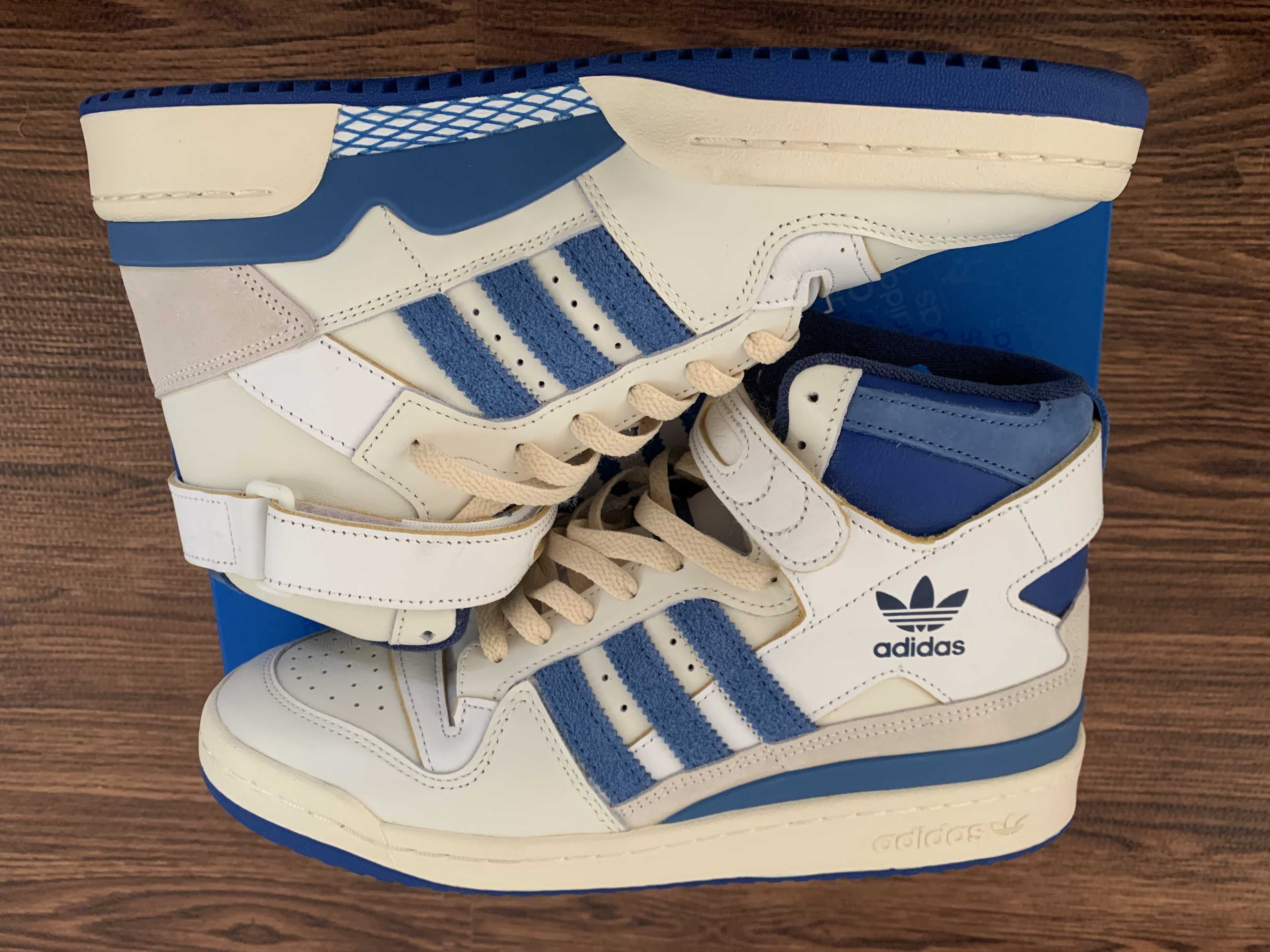 adidas Forum 84 High Blue Thread "Off White-Bright Blue/Footwear White"