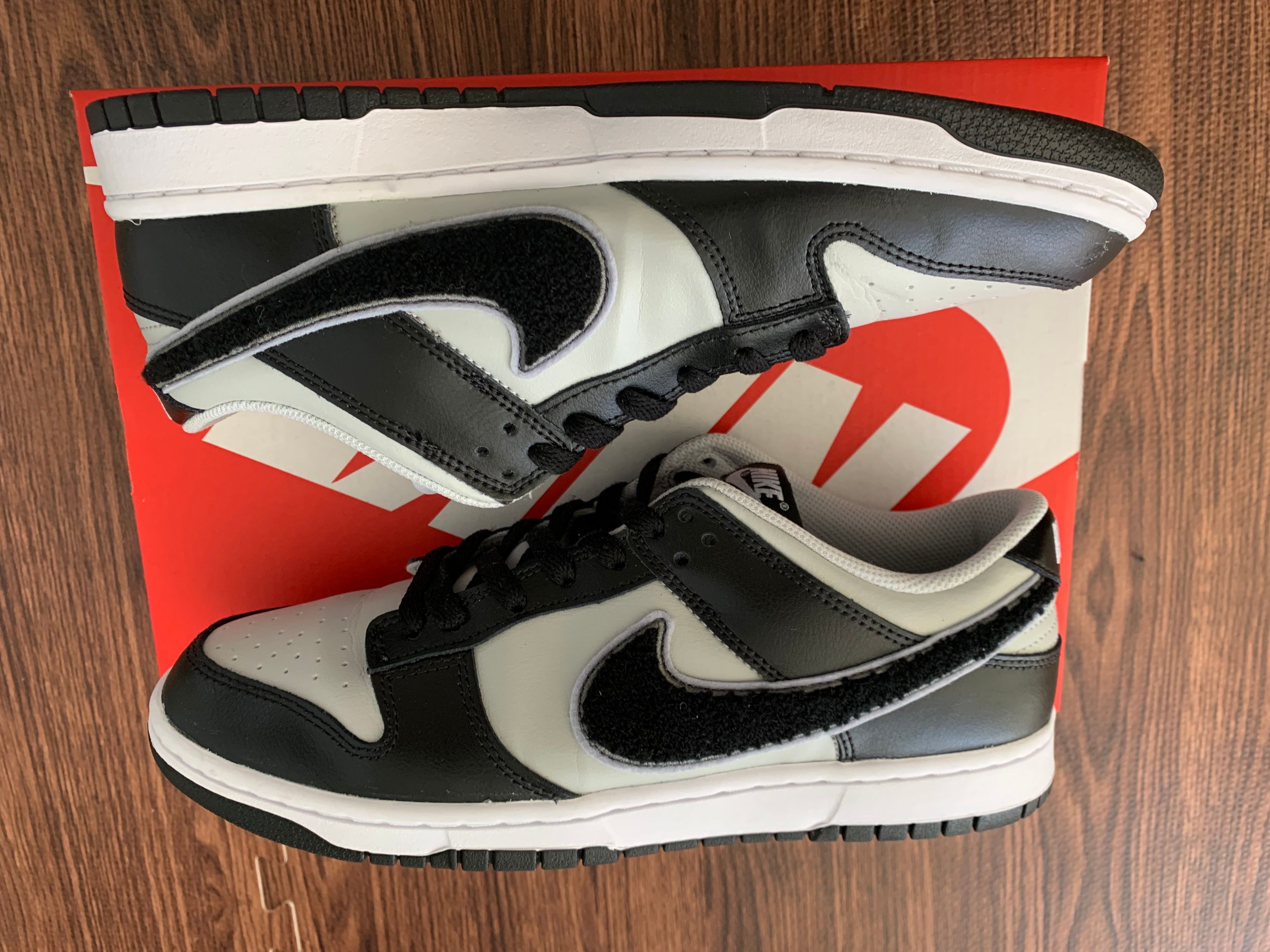 Nike Dunk Low Retro Chenille Swoosh "Black Grey"