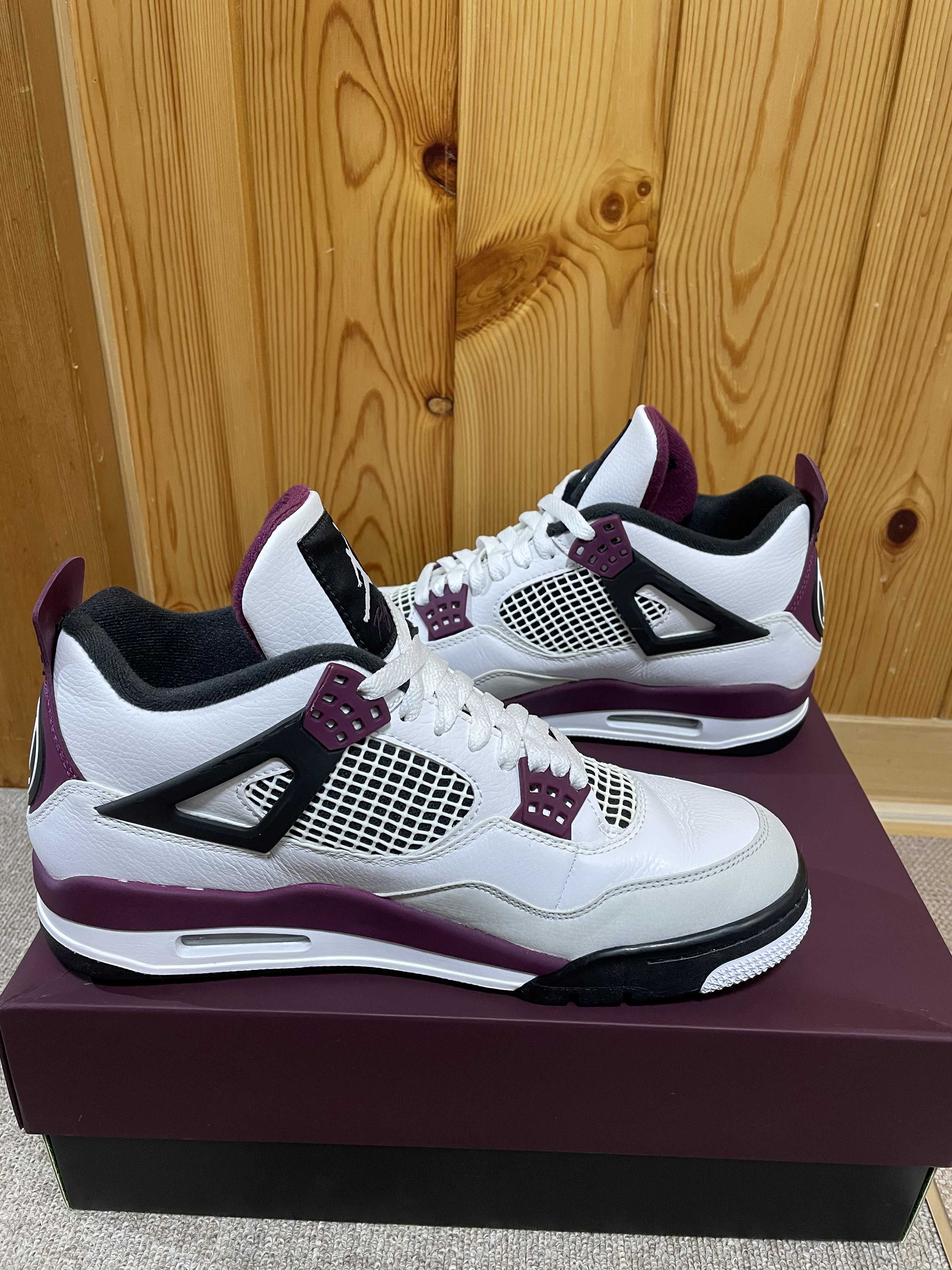 Paris Saint Germain ×Nike Air Jordan 4 Retro "White/Bordeaux/Neutral Gray"