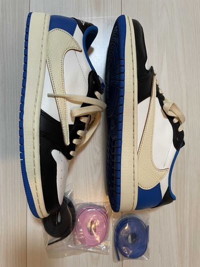 Travis Scott × fragment design × Nike Air Jordan 1 Low OG SP "Military Blue"