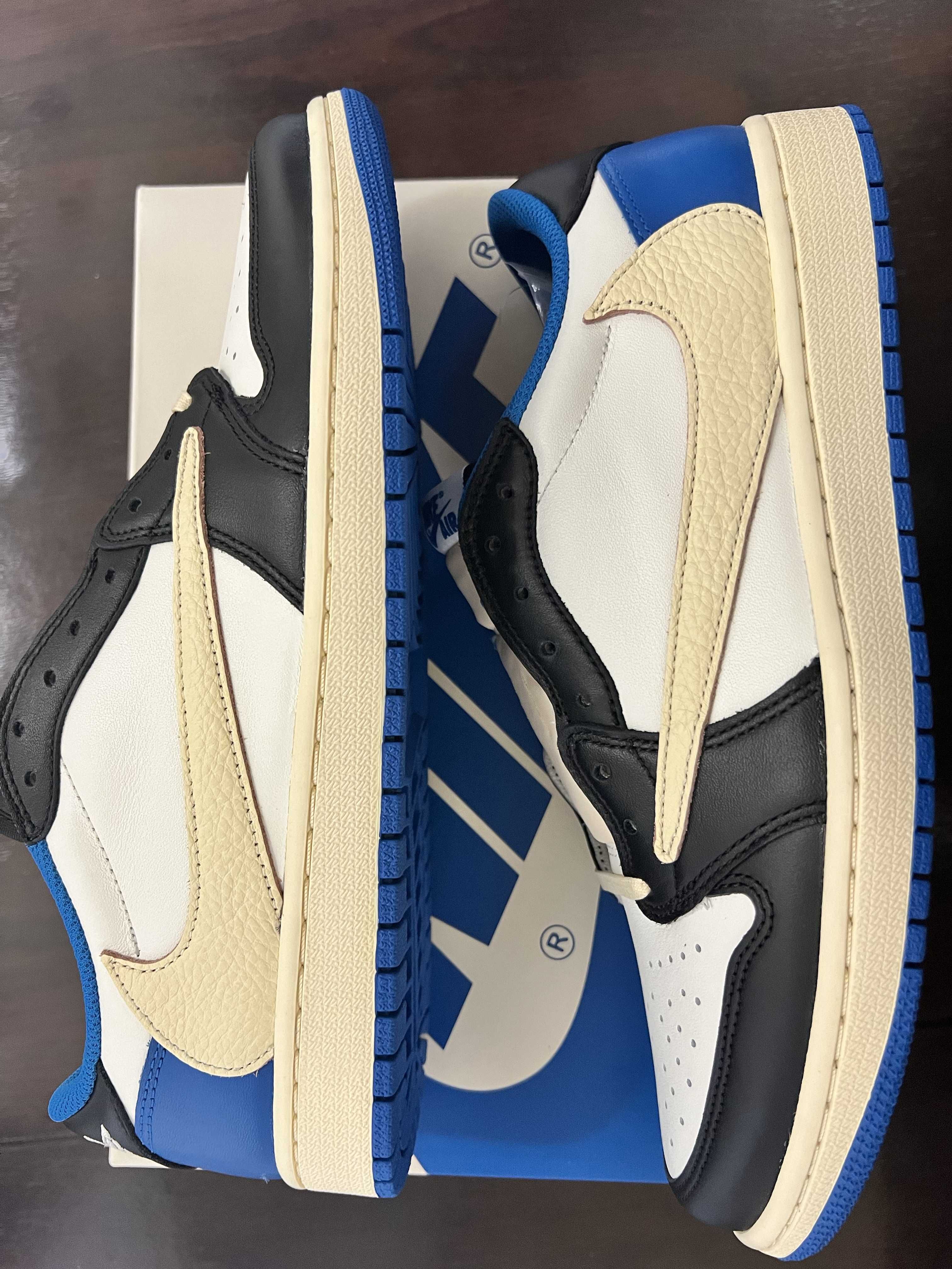 Travis Scott × fragment design × Nike Air Jordan 1 Low OG SP "Military Blue"