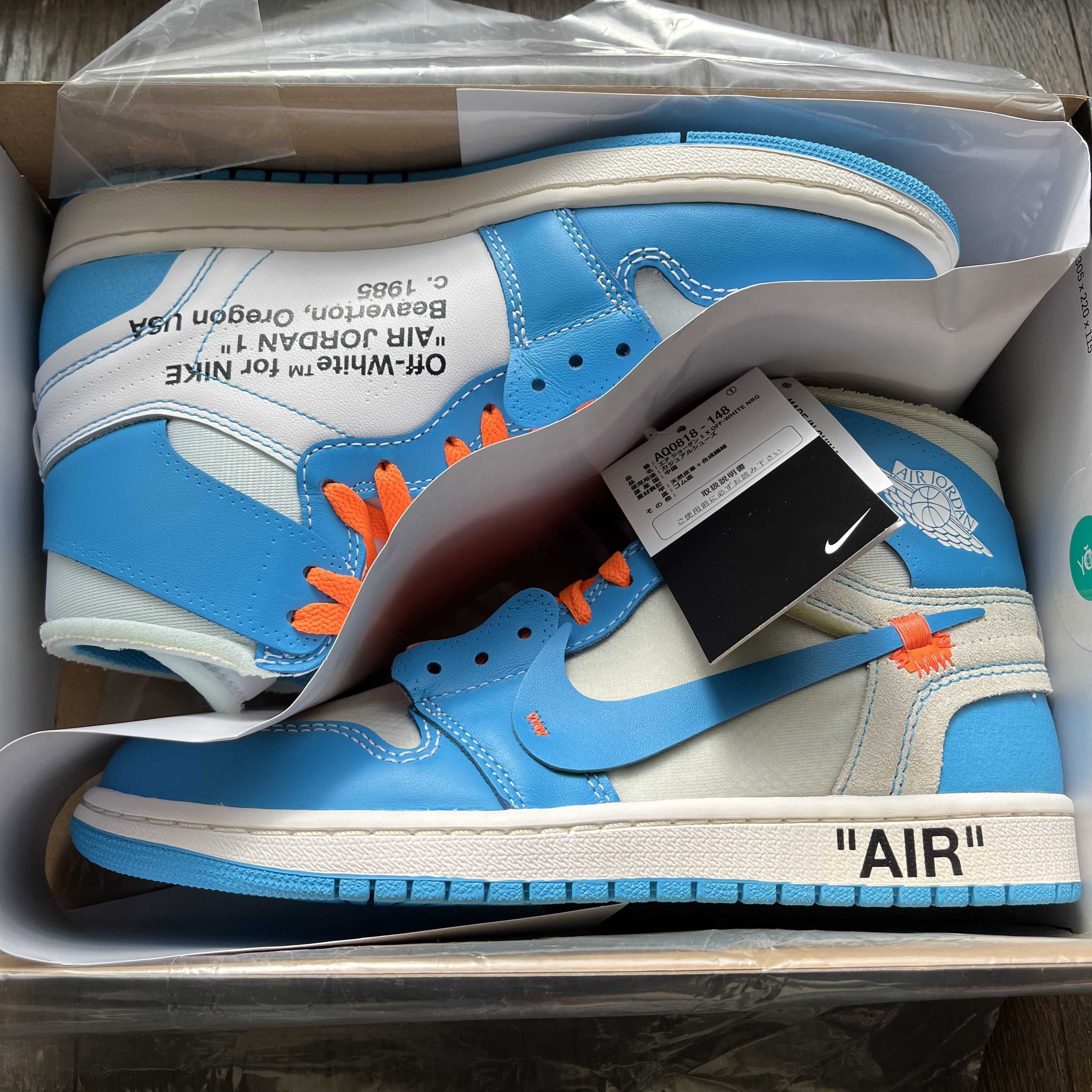 Off-White × Nike Air Jordan 1 High UNC "White/Dark Powder Blue"