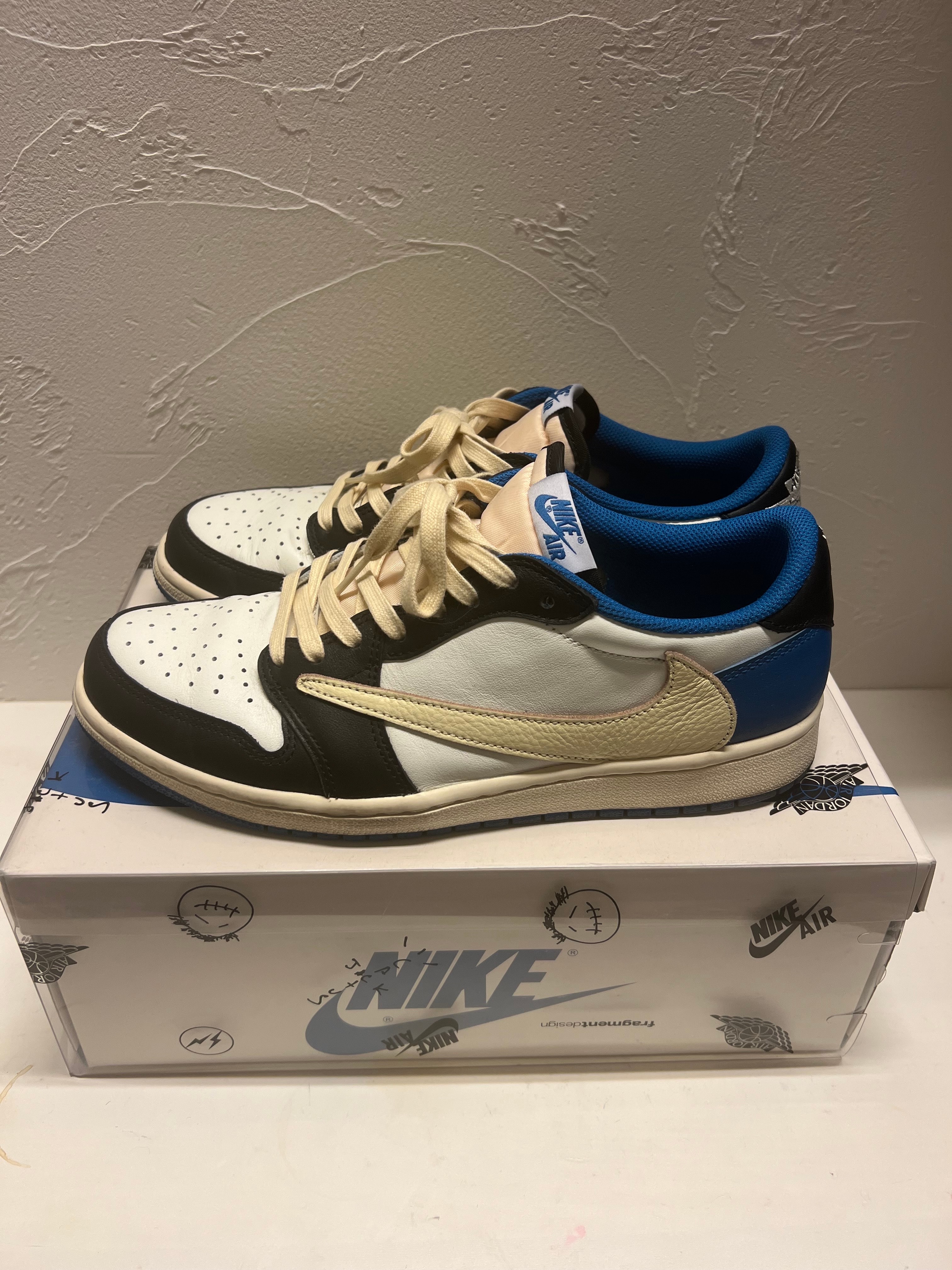 Travis Scott × fragment design × Nike Air Jordan 1 Low OG SP "Military Blue"
