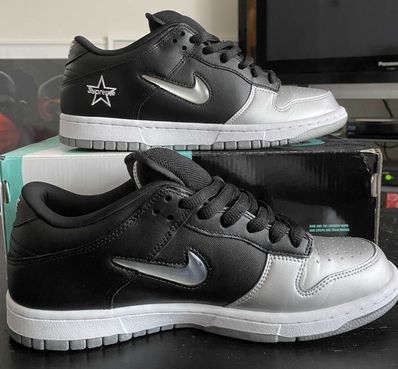 Supreme × Nike Dunk Low "Metallic Silver/Black"