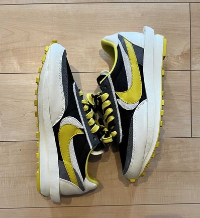 UNDERCOVER × sacai × Nike LD Waffle "Black/Sail-Dark Grey-Bright Citron"