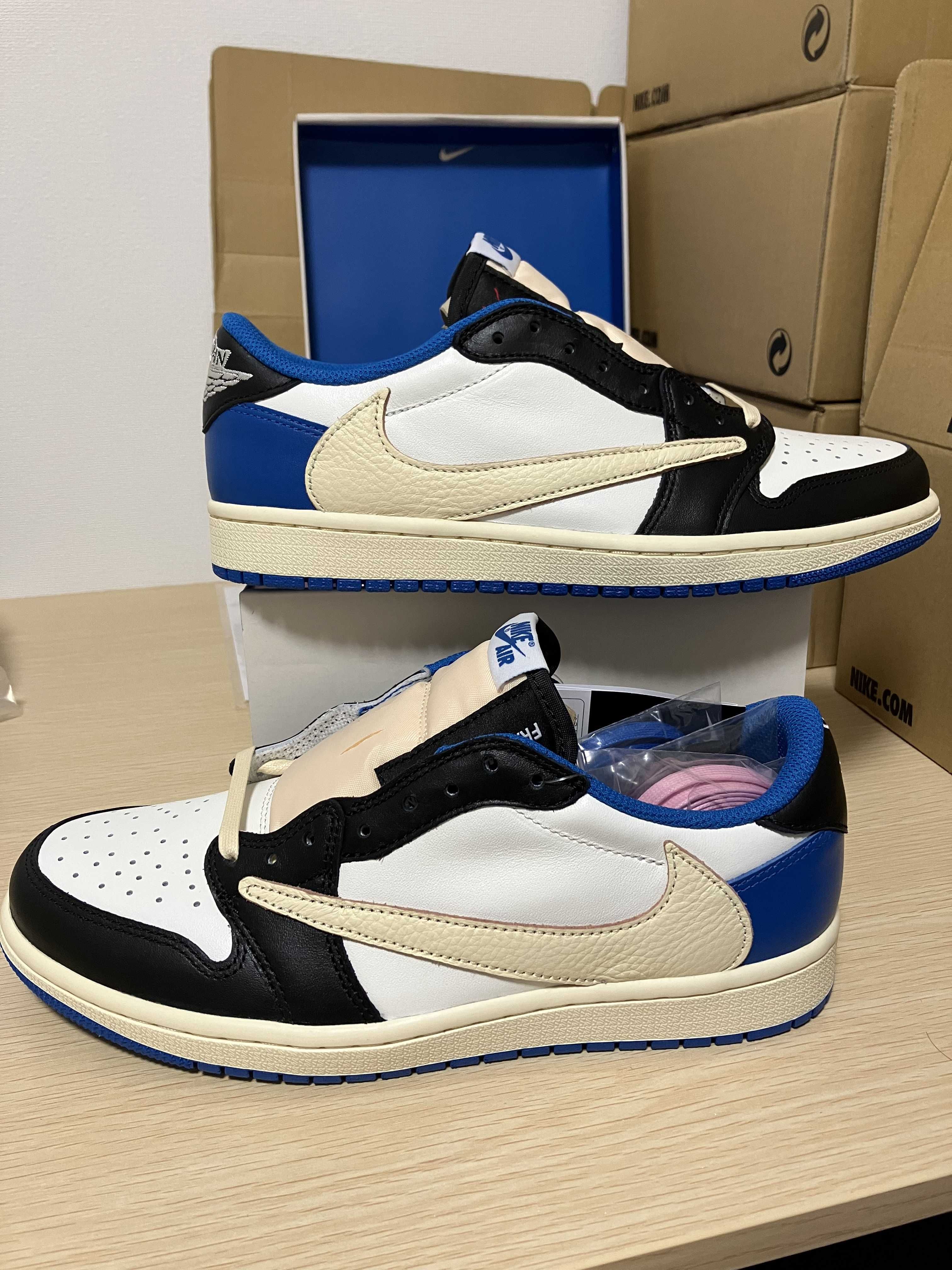 Travis Scott × fragment design × Nike Air Jordan 1 Low OG SP "Military Blue"